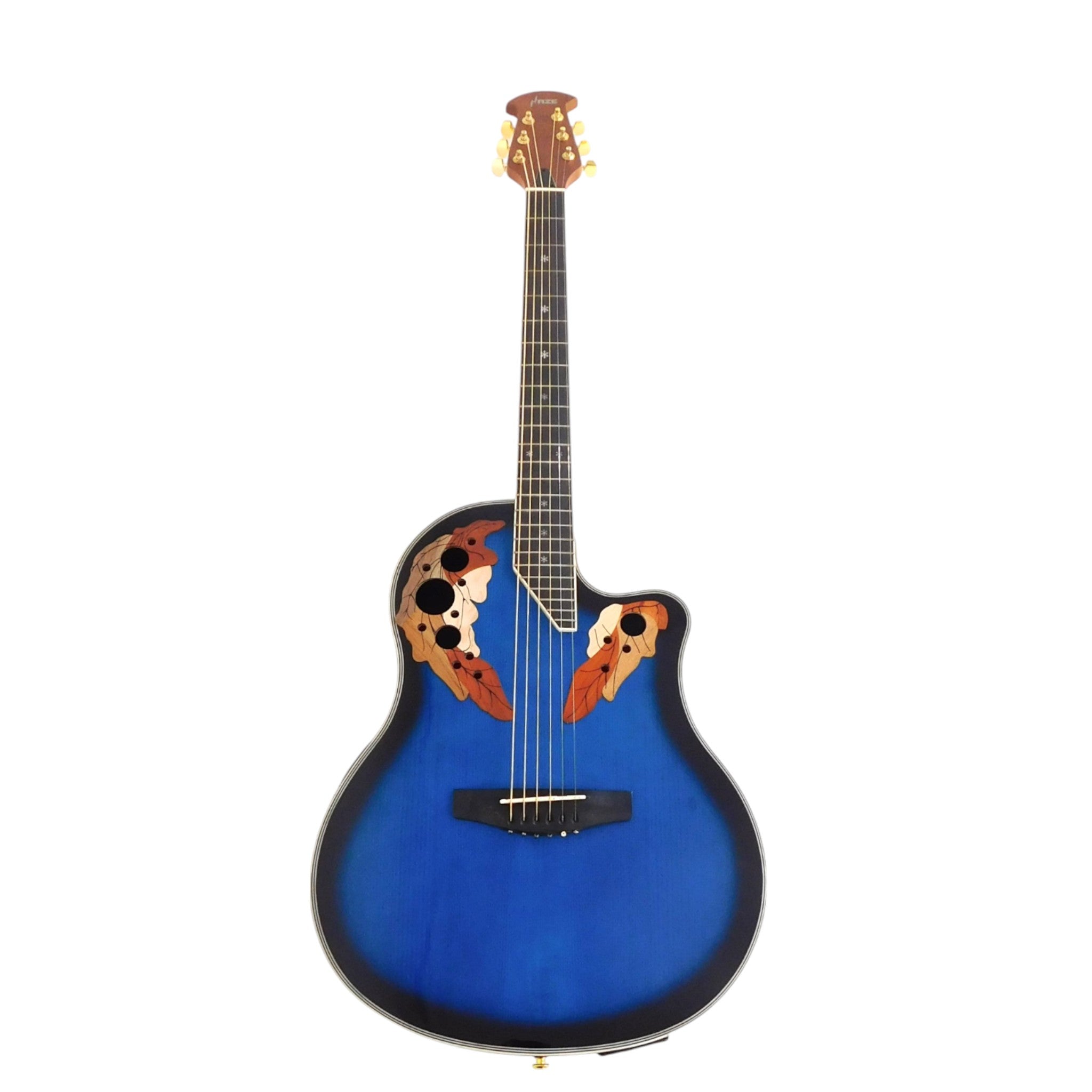 Haze SP723CEQBLS Fibre Glass Roundback Built-In Pickups/Tuner Acoustic Guitar - Blue with Accessories and 10W Amp. (Optional)