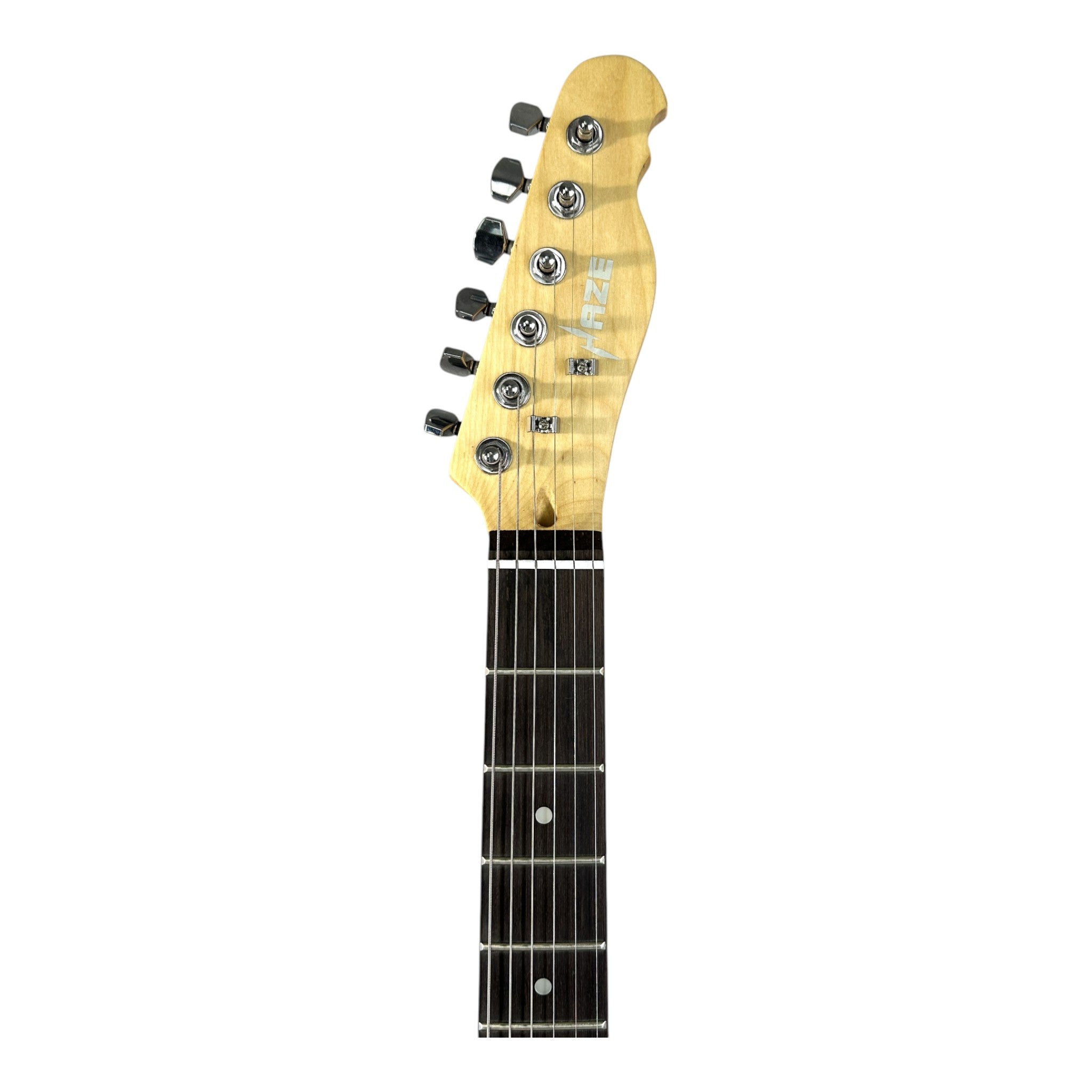 Haze TL190 Quilted Natural Semi-Hollow Lightweight Electric Guitar with Single Coil Pickups