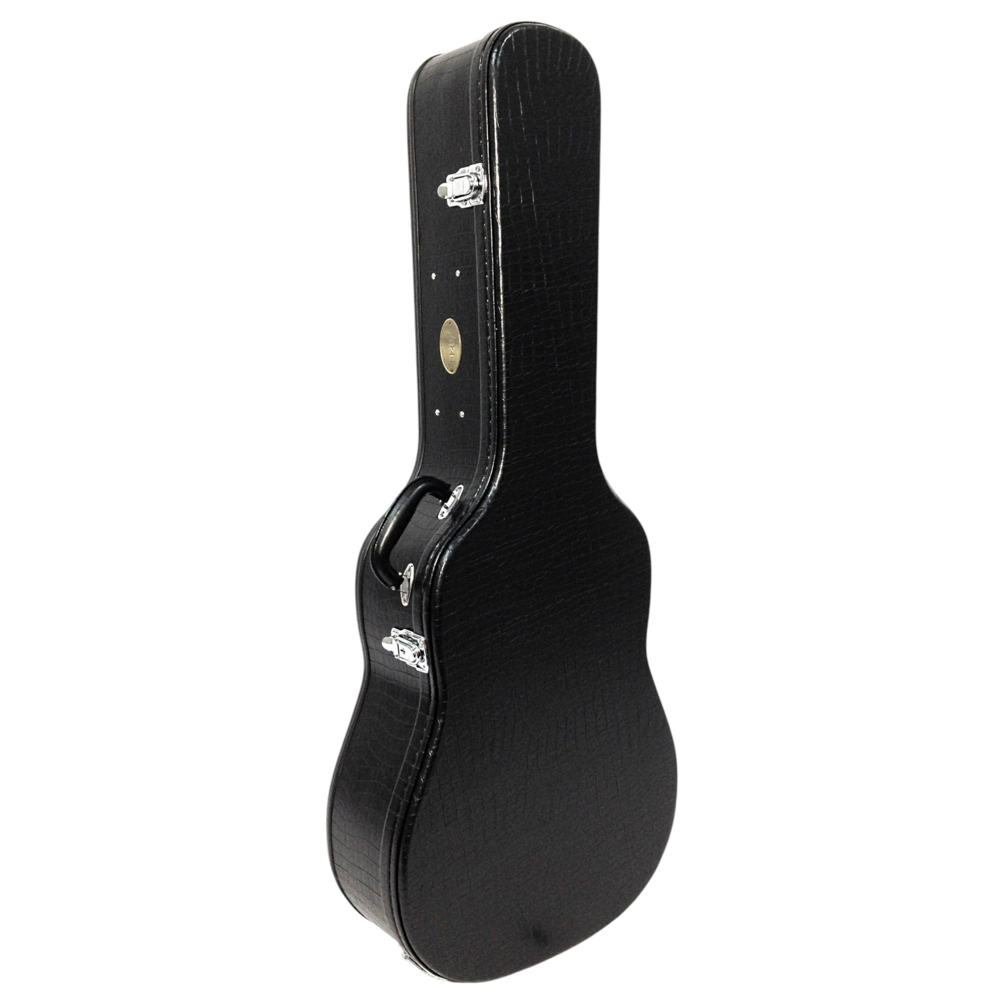Haze 20DBK Dreadnought Acoustic Hard Case - Lockable, Black Croc Print