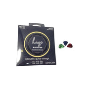 Haze DP011 Acoustic Guitar Strings - Custom Light + 3 Picks