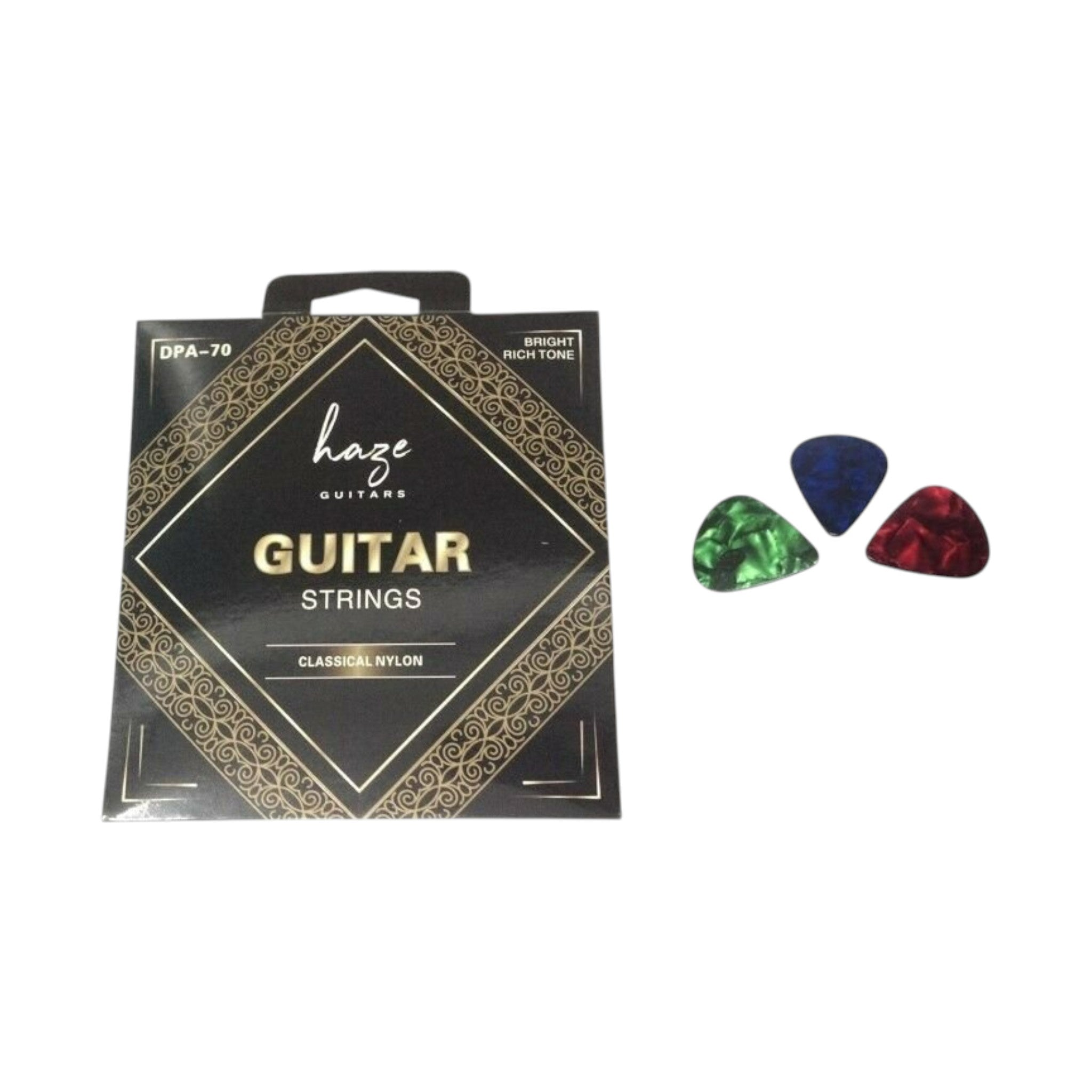 Haze DPA70 Classical Guitar Nylon Strings - Normal Tension + 3 Picks
