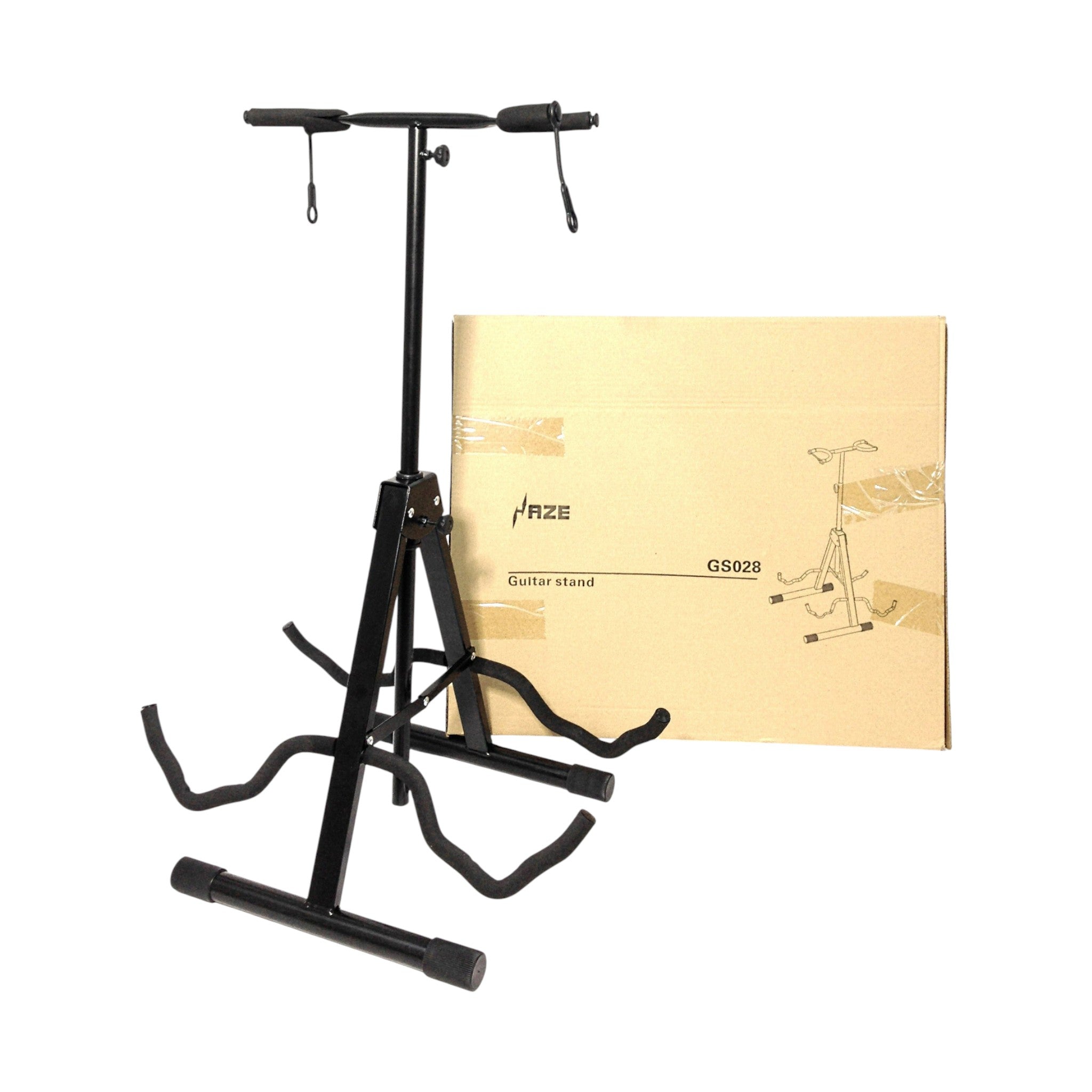 Haze GS028 Metal-Rubber A-Frame Base 2-Guitar Stand
