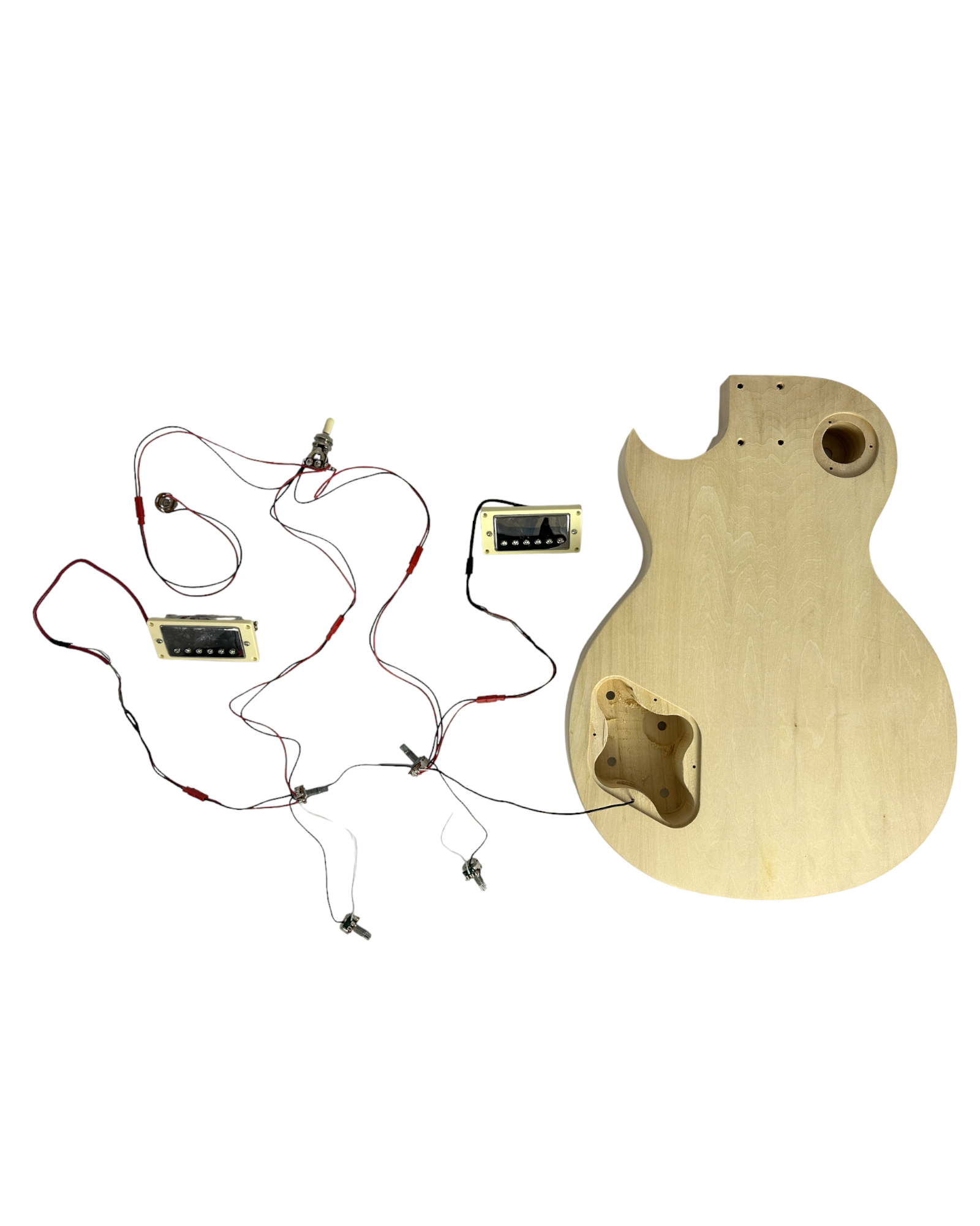 E238PBDIY Solid Body Electric Guitar DIY Kit, No-Soldering, Flame Maple Veneer