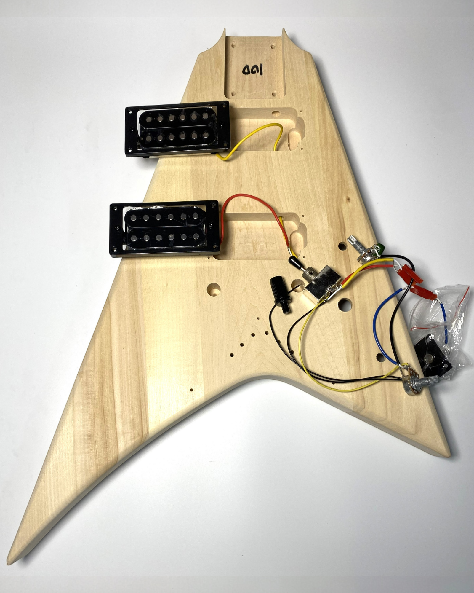 Pre-Order (Est. End of Jan 2026): HSFV1950BHDIY Solid Basswood Body Electric Guitar DIY Kit, No-Soldering, H-H