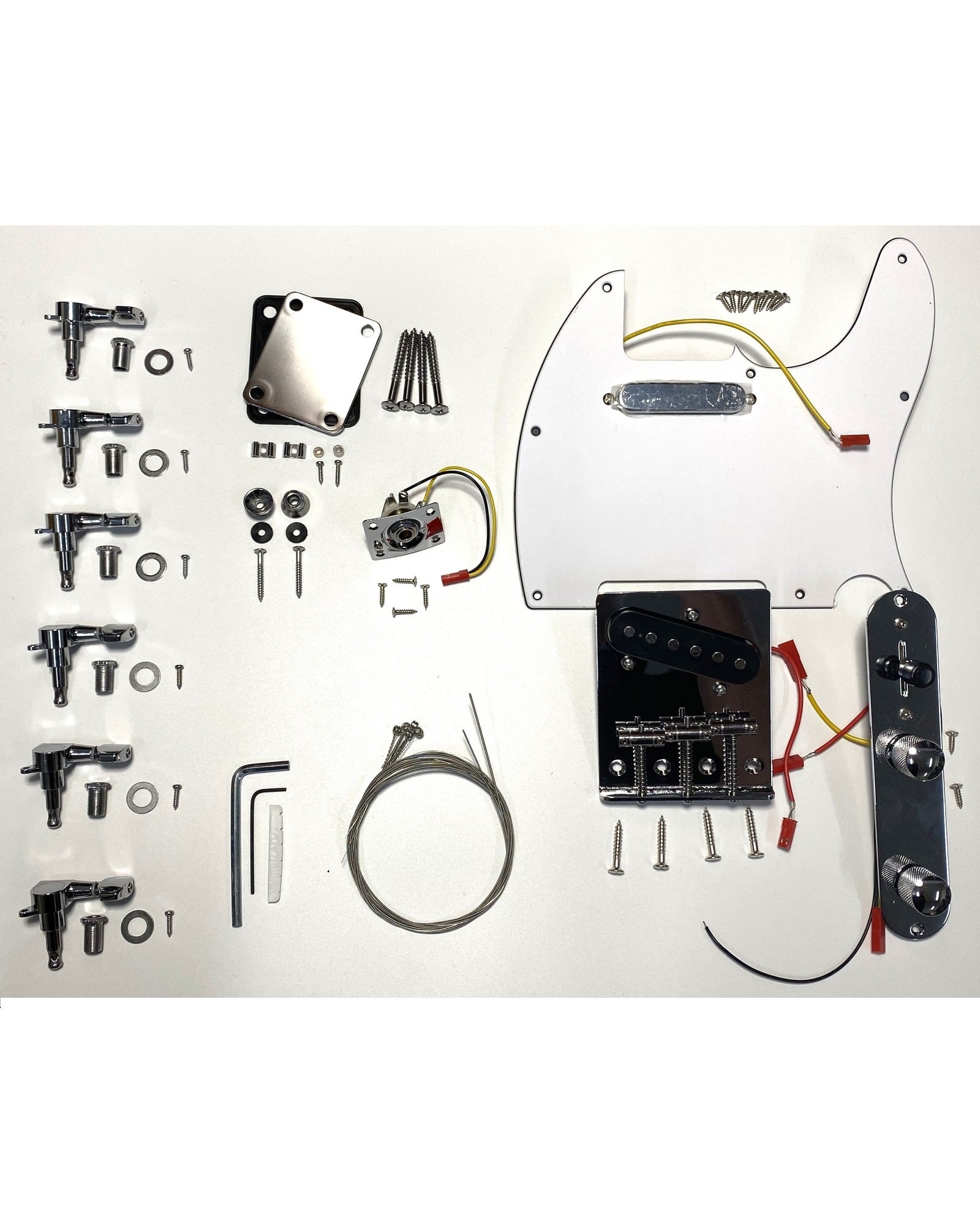 TL100PPCRWHNS Complete Electric Guitar Hardware Set – No Soldering Required