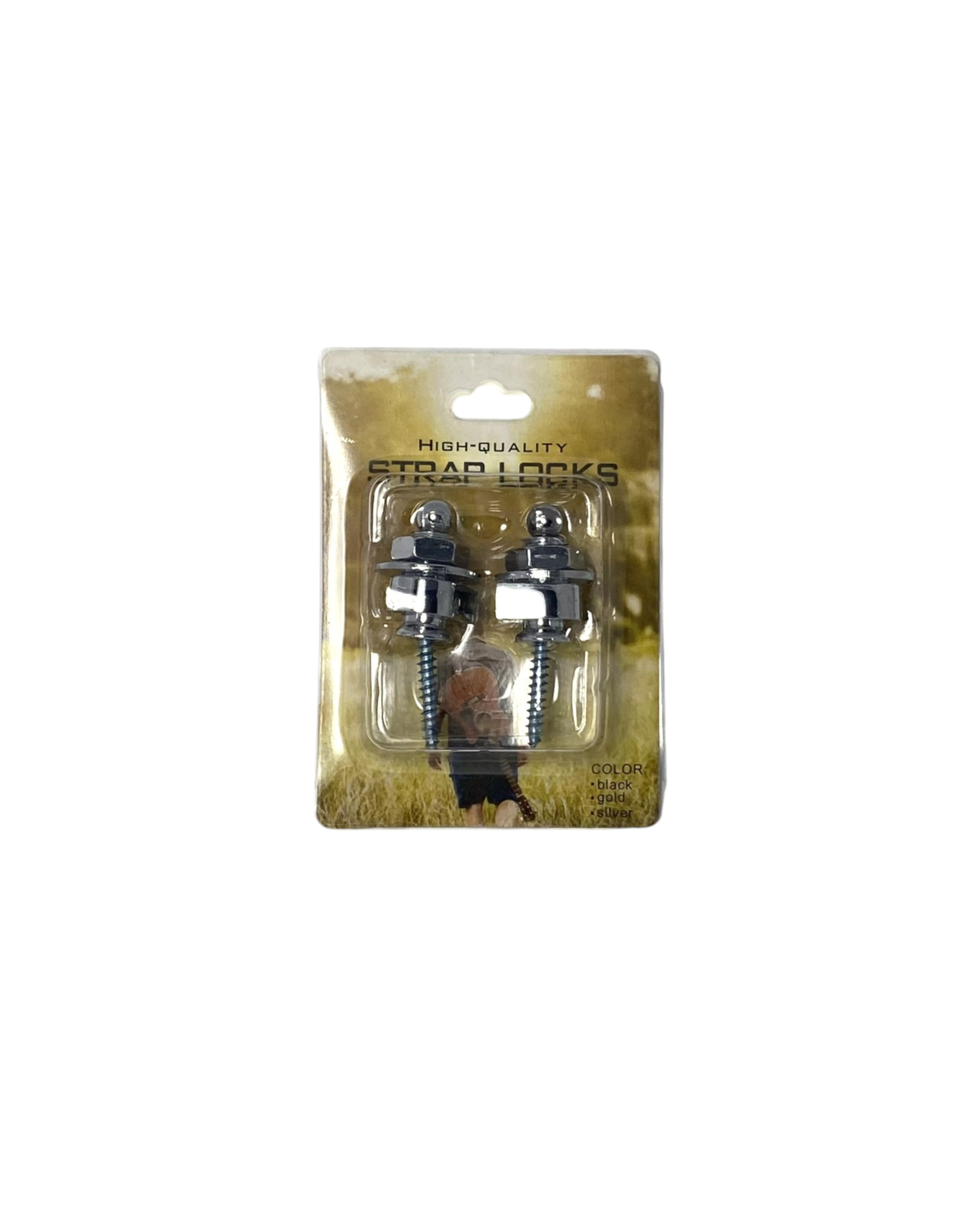 4 HJKCR Guitar Strap Locks (2 Sets) with Wrench & Bottle Opener Function - Silver