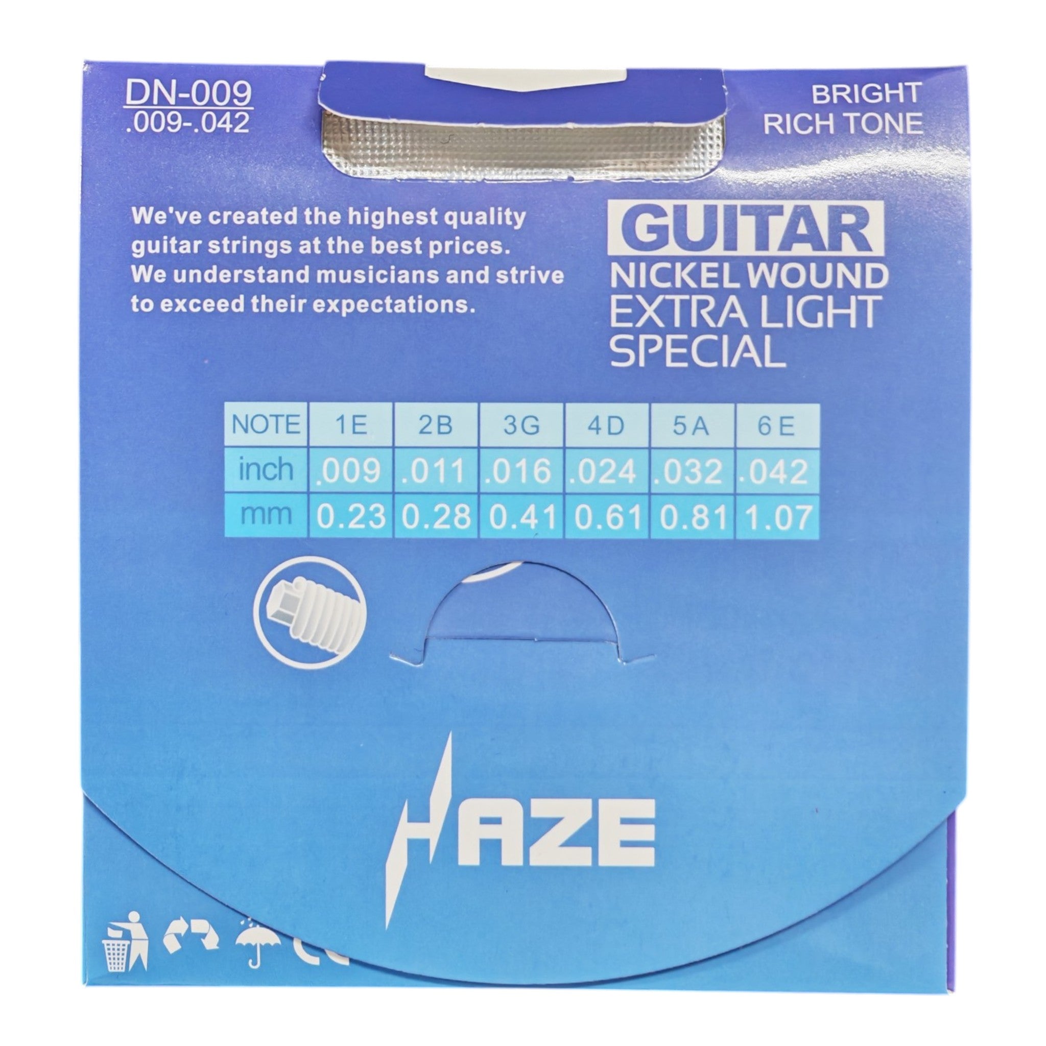Haze DN009 Extra Light Special Stainless Steel Electric Guitar Strings