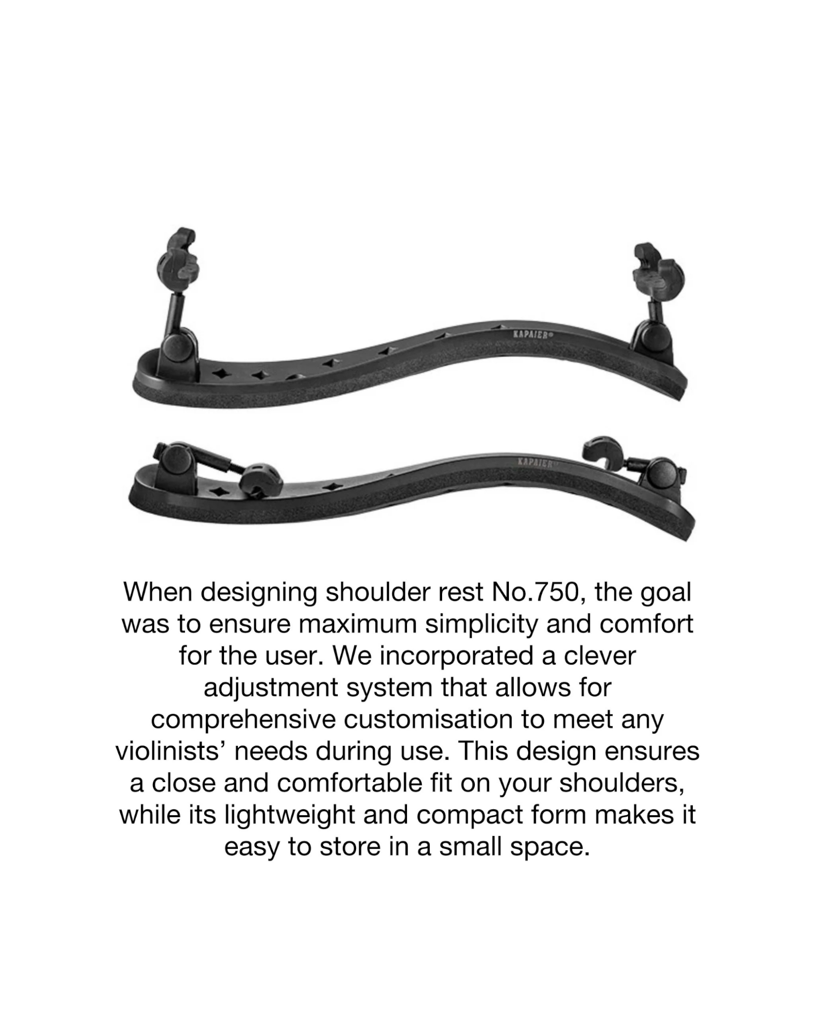 Kapaier Ultralight Violin Shoulder Rest for 3/4 and 4/4 Size - NO750