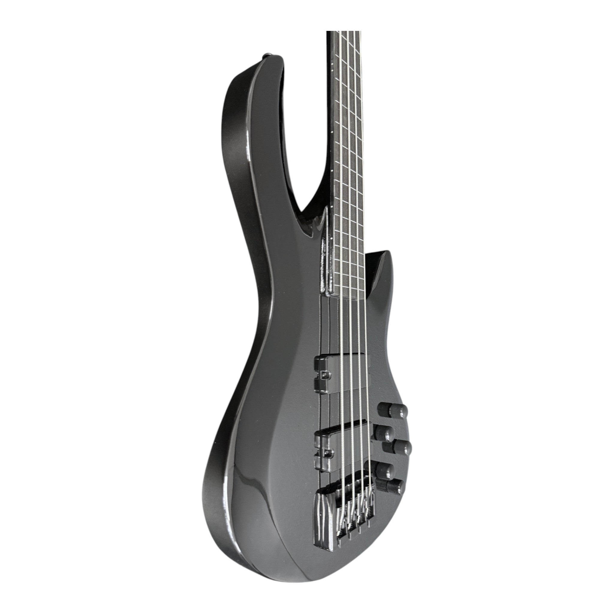 Haze SPB3270BK Fretless 4-String Electric Bass Guitar,Black,Neck-Thru + Free Gig Bag