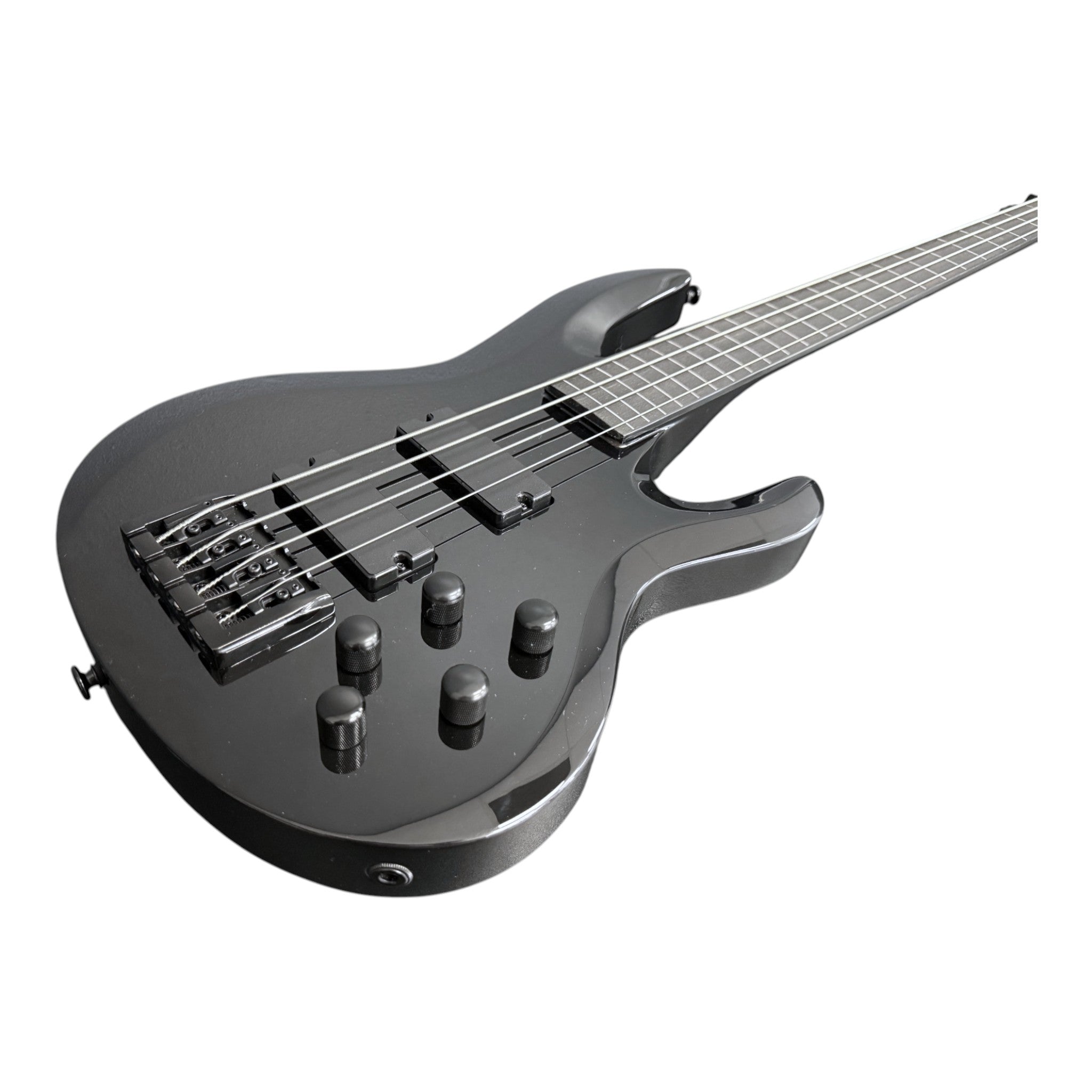 Haze SPB3270BK Fretless 4-String Electric Bass Guitar,Black,Neck-Thru + Free Gig Bag