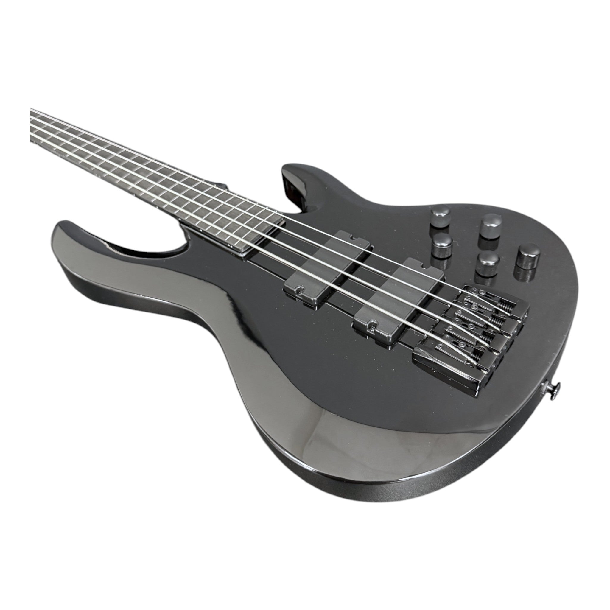Haze SPB3270BK Fretless 4-String Electric Bass Guitar,Black,Neck-Thru + Free Gig Bag