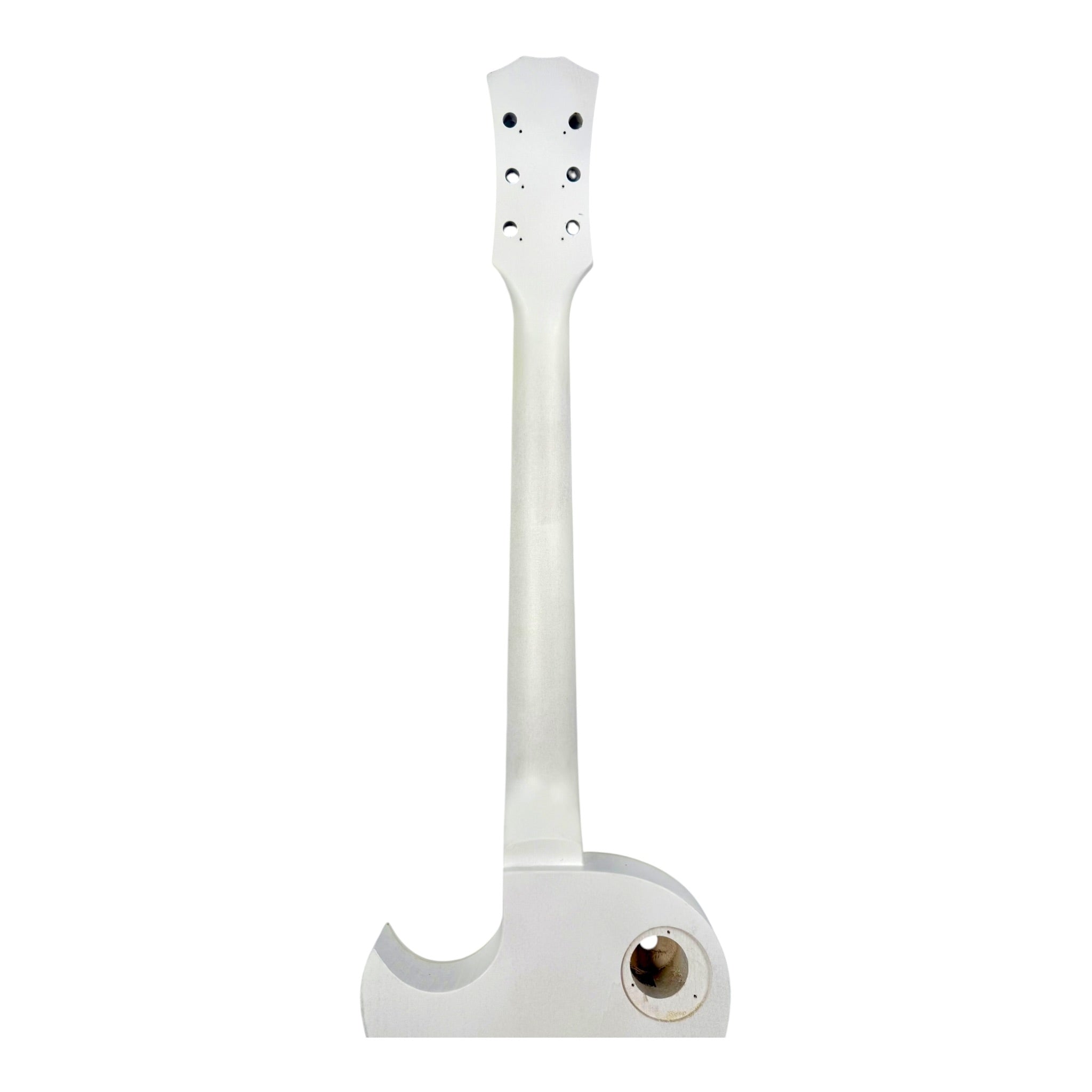 E238DIYWH White-Primed Arched Top Solid Basswood Body Maple Set-Neck HLP H-H Electric Guitar DIY Kit - Complete No-Soldering w/ 3-Ply Ivory Trims & Chrome Hardware