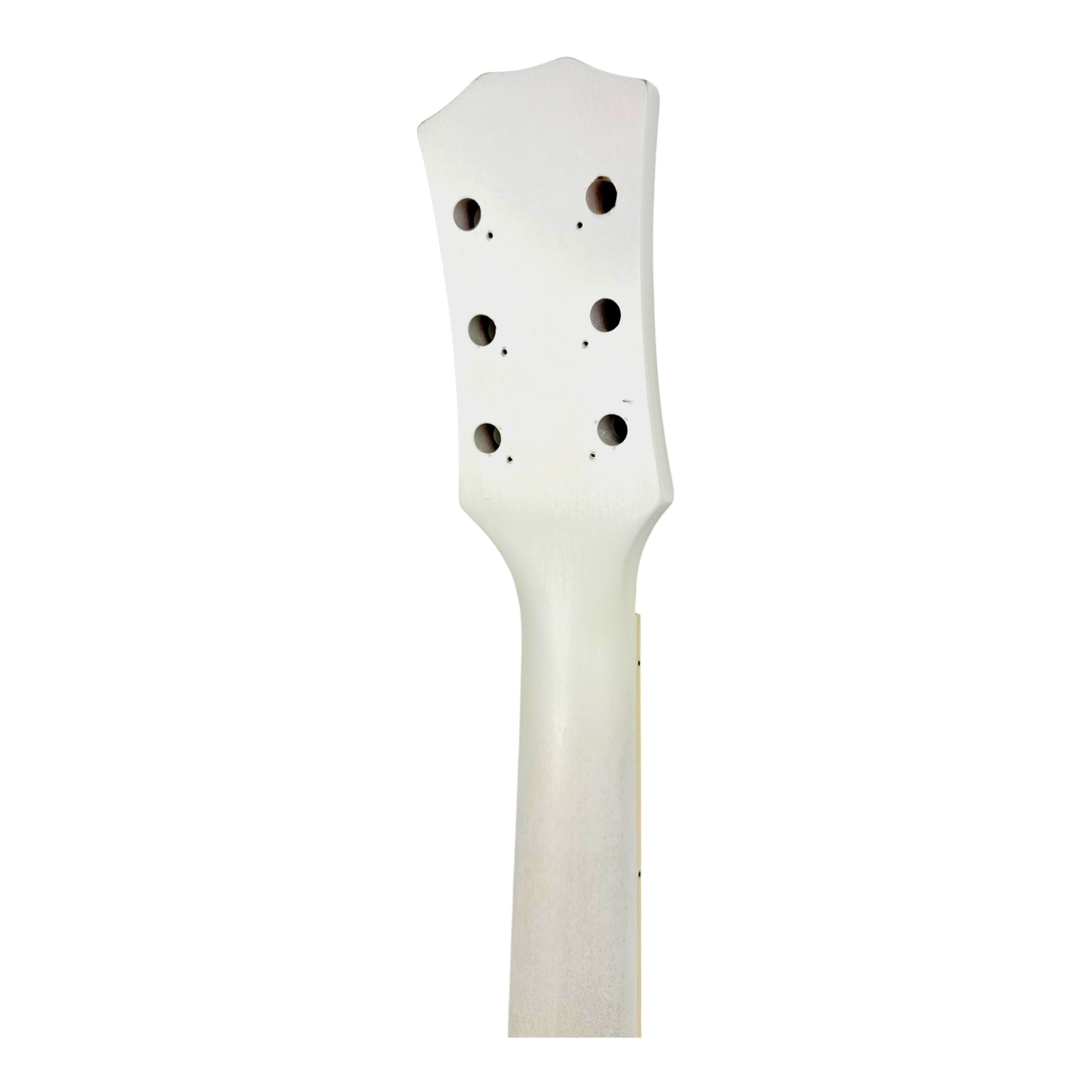 E238DIYWH White-Primed Arched Top Solid Basswood Body Maple Set-Neck HLP H-H Electric Guitar DIY Kit - Complete No-Soldering w/ 3-Ply Ivory Trims & Chrome Hardware