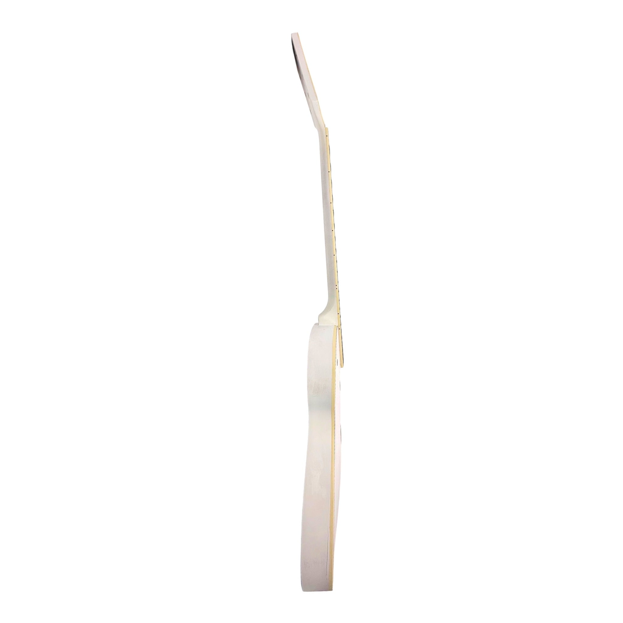 E238DIYWH White-Primed Arched Top Solid Basswood Body Maple Set-Neck HLP H-H Electric Guitar DIY Kit - Complete No-Soldering w/ 3-Ply Ivory Trims & Chrome Hardware