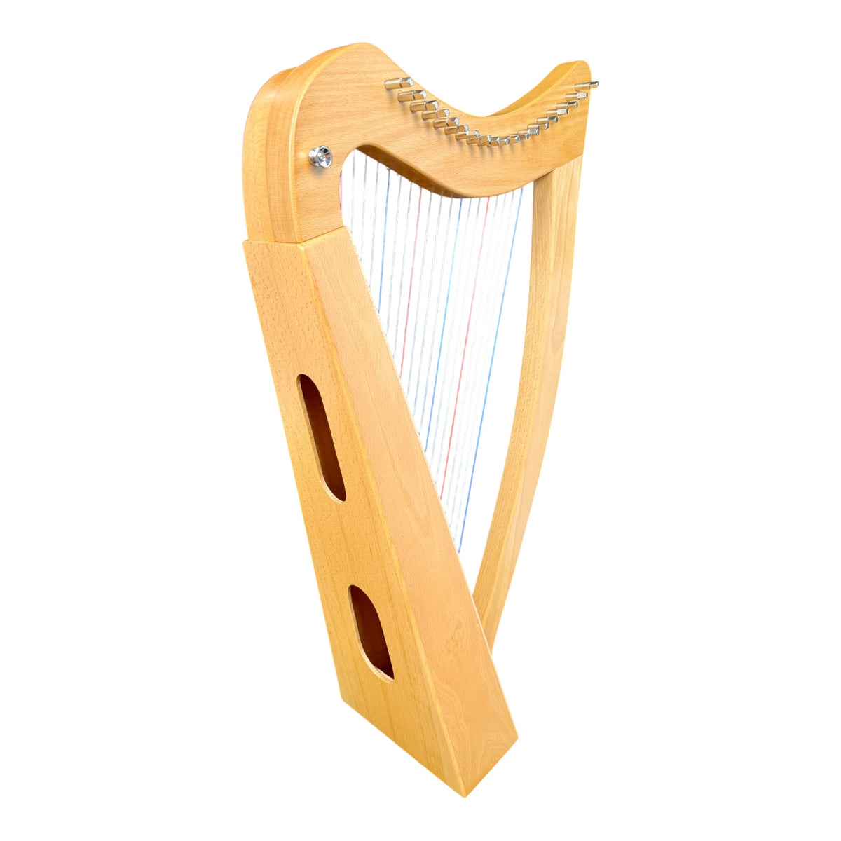 Haze WH19BH 19-String Lever-Fitted Lap Harp -  Natural Beech Harp with Maple Soundboard