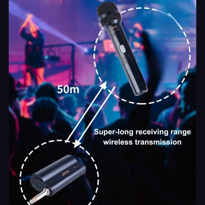 Joyo Wireless Microphone and Receiver w/ Built-in UHF Module & Hard Carry Case - DM2