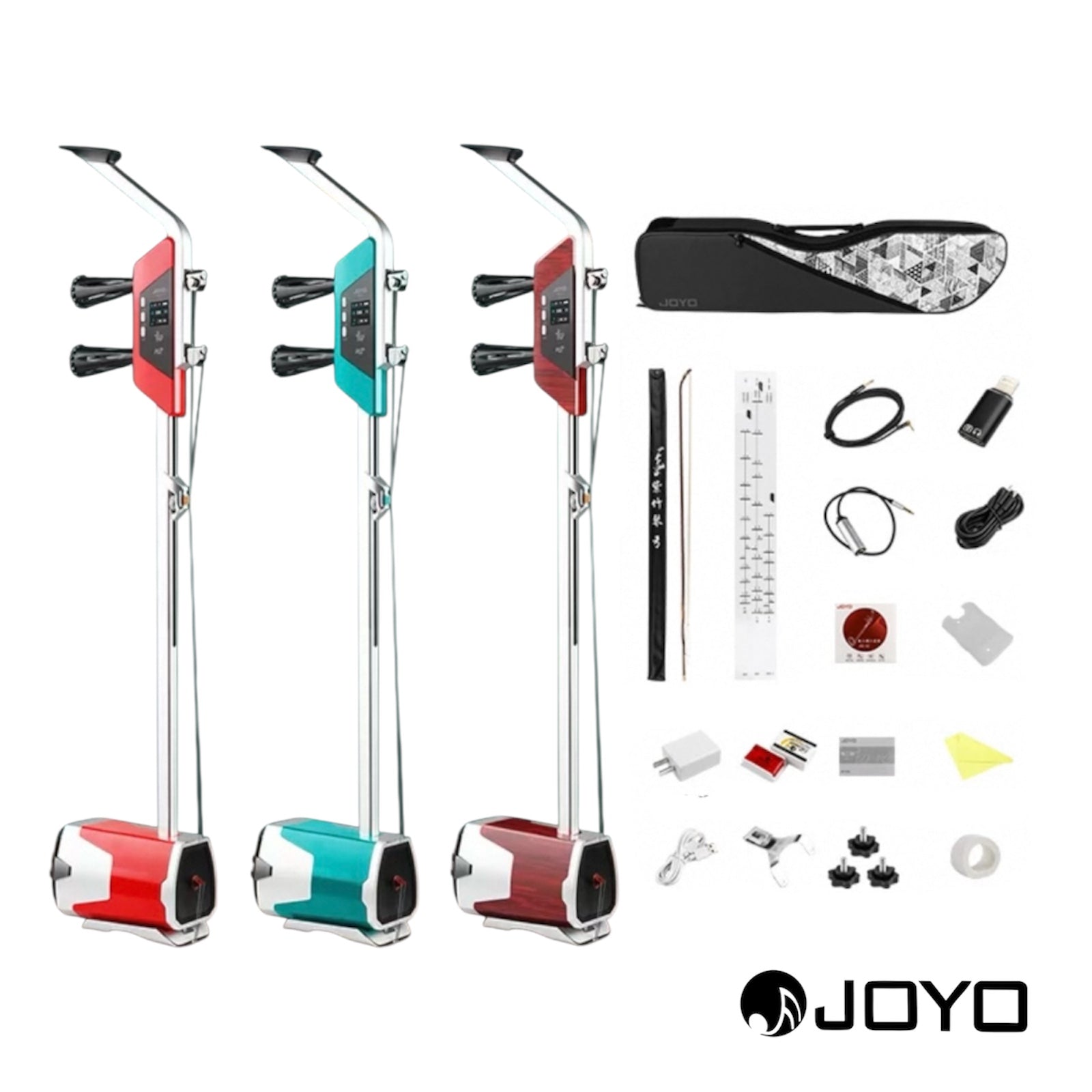 Joyo EH1 Professional Multifunctional Electric-Acoustic Erhu w/ Built-In Chromatic Tuner, 3-Band EQ, & Digital Effects