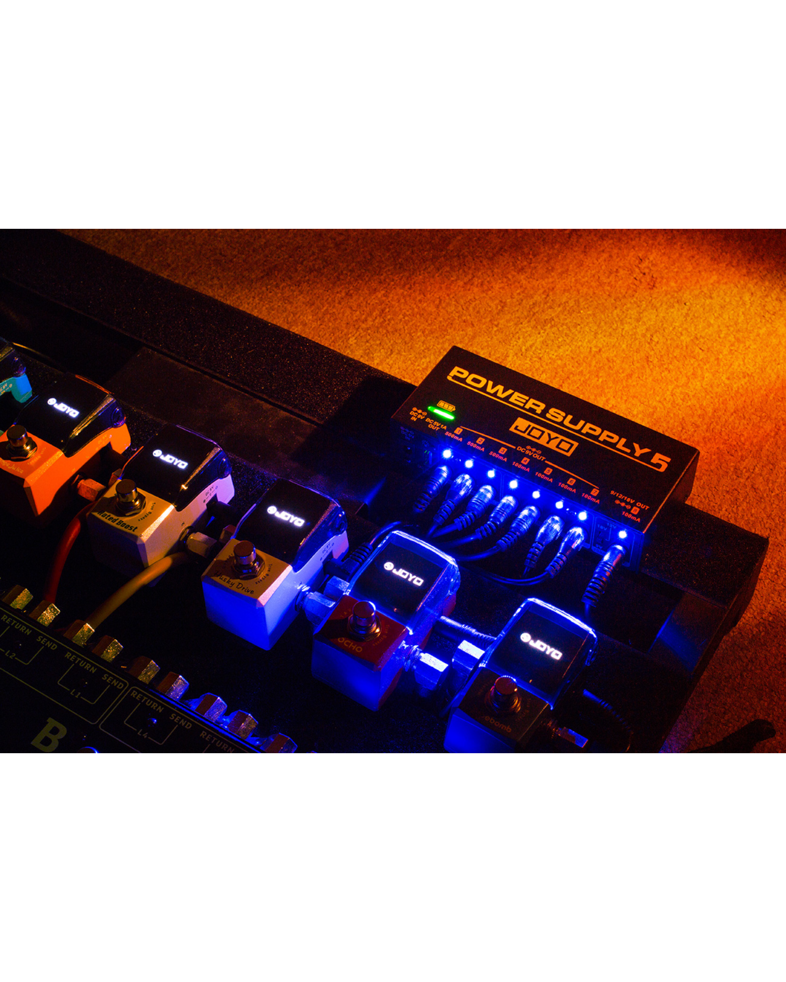 Joyo Rechargeable Guitar Effect Pedal Power Supply w/ USB Port & Adjustable DC Output - JP05