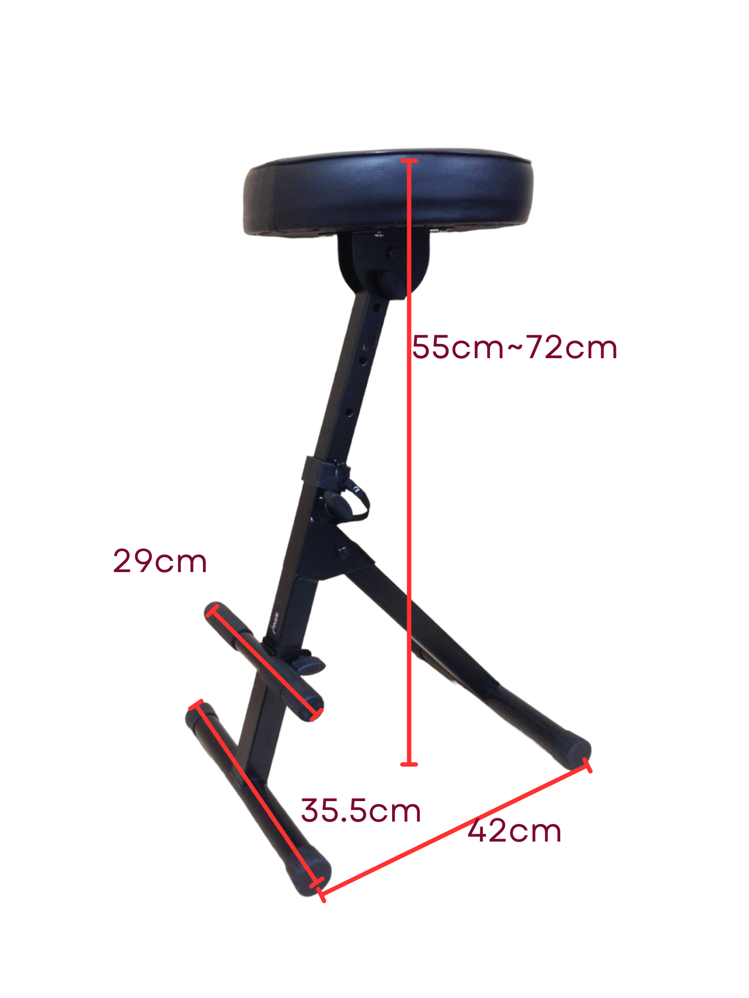 Haze KB009 Height Adjustable (4 ways) Guitarist Performer Stool w/Foot Rest