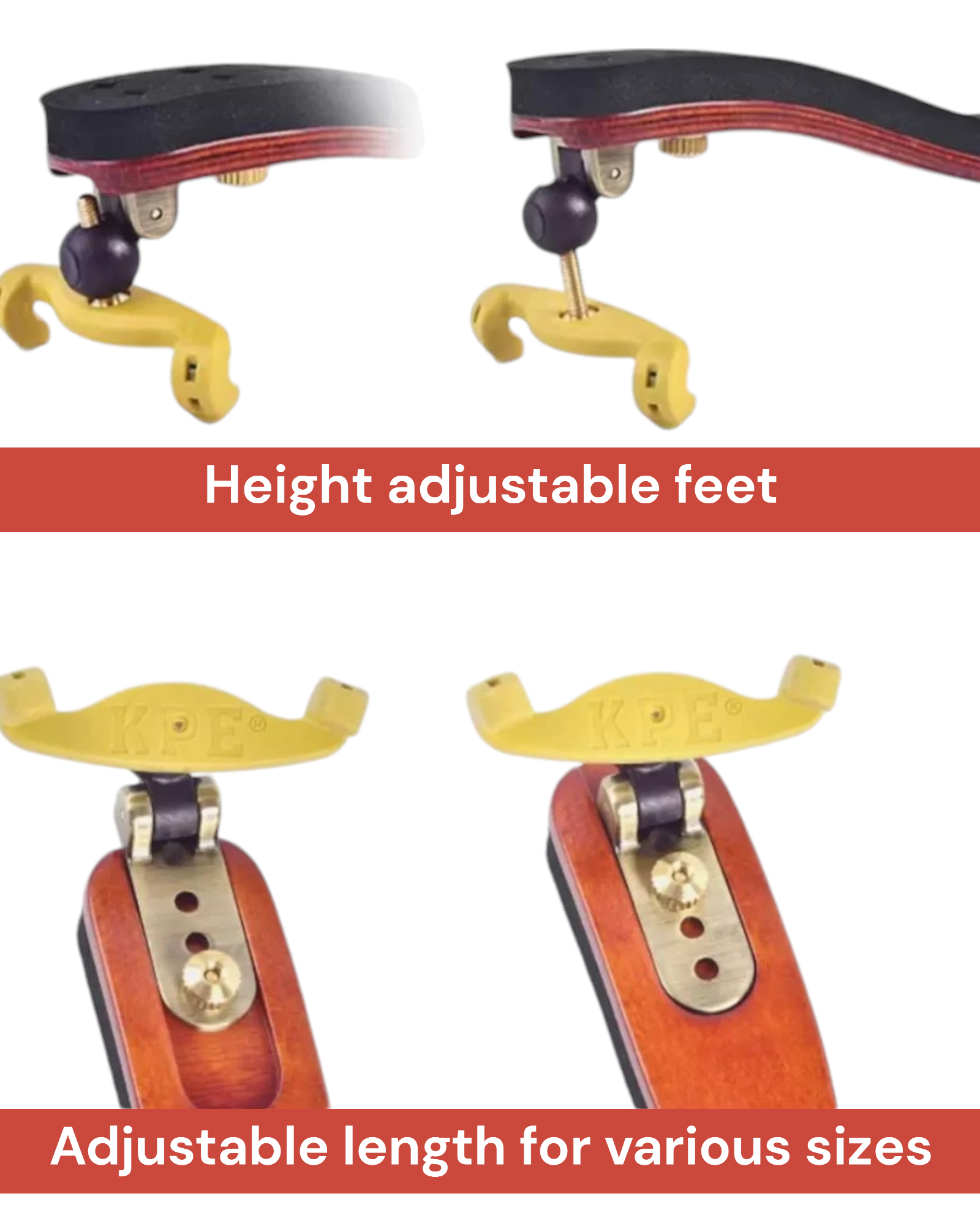 Kapaier Collapsible Traditional Violin Shoulder Rest for 3/4 and 4/4 Size - NO810