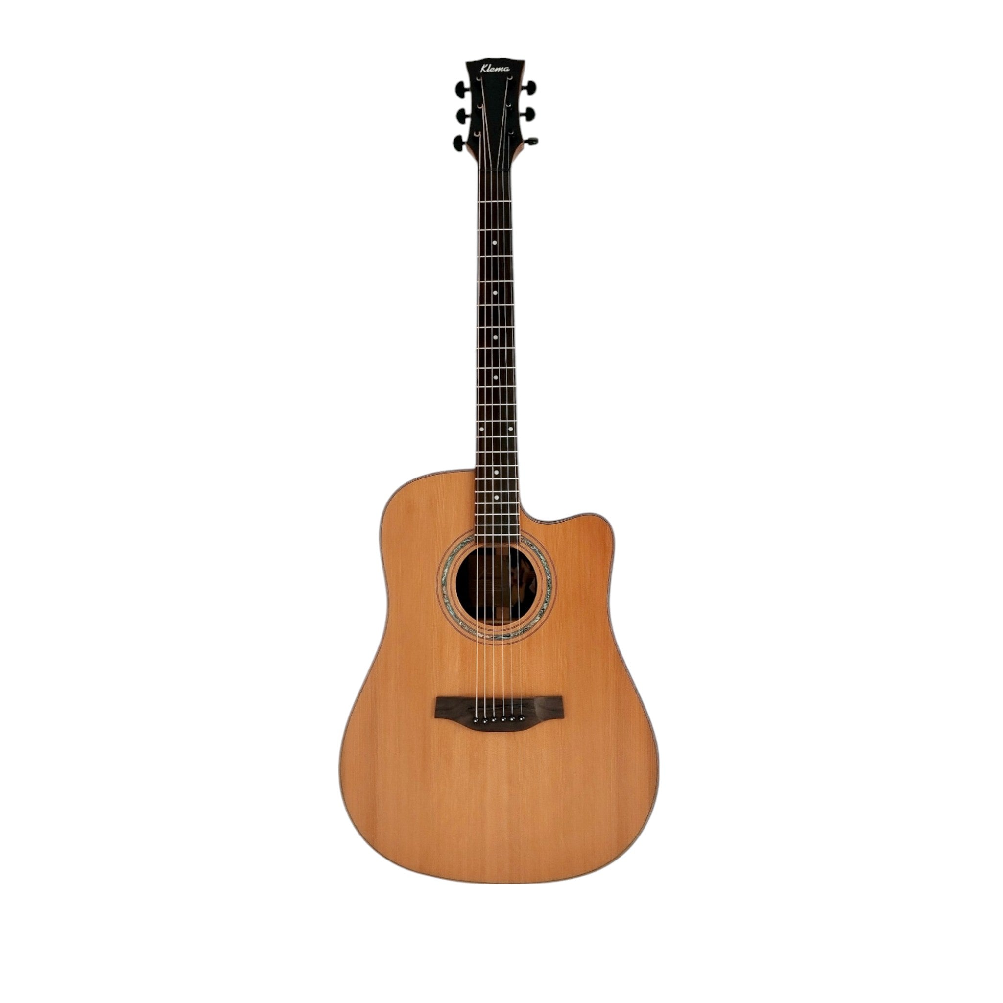 Klema K300DCCE Solid Canadian Cedar Top Indian Rosewood Body Fishman Pickup Acoustic Guitar - Natural