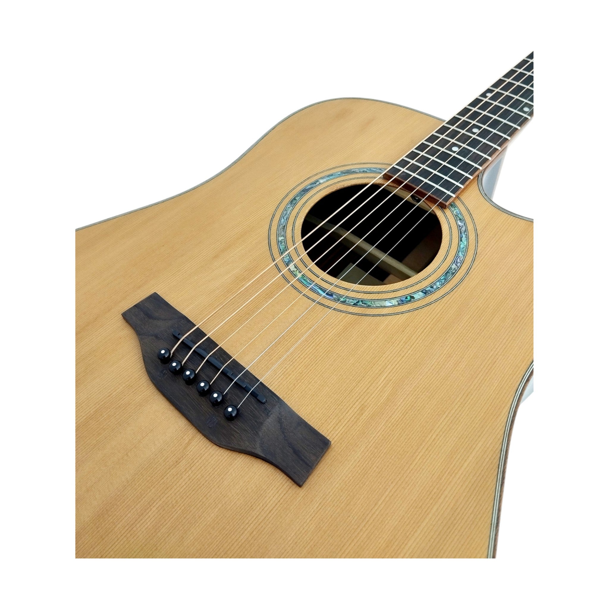 Klema K300DCCE Solid Canadian Cedar Top Indian Rosewood Body Fishman Pickup Acoustic Guitar - Natural