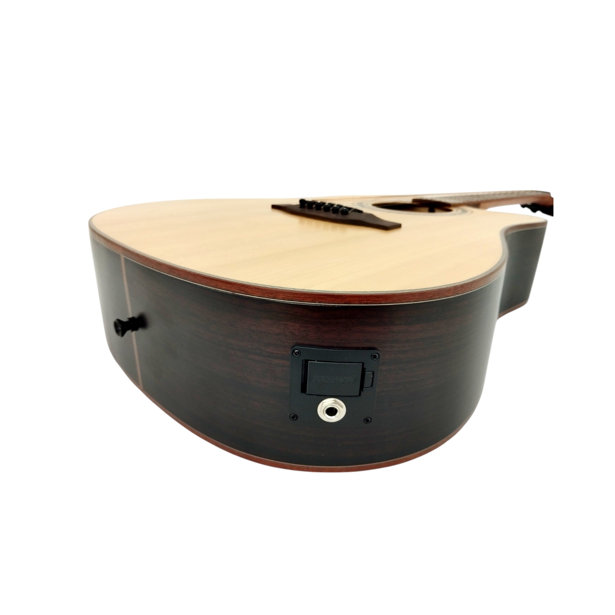 Klema K300DSCE Solid Spruce Sitka Fishman Pickup/Tuner Acoustic Guitar with Hard Case