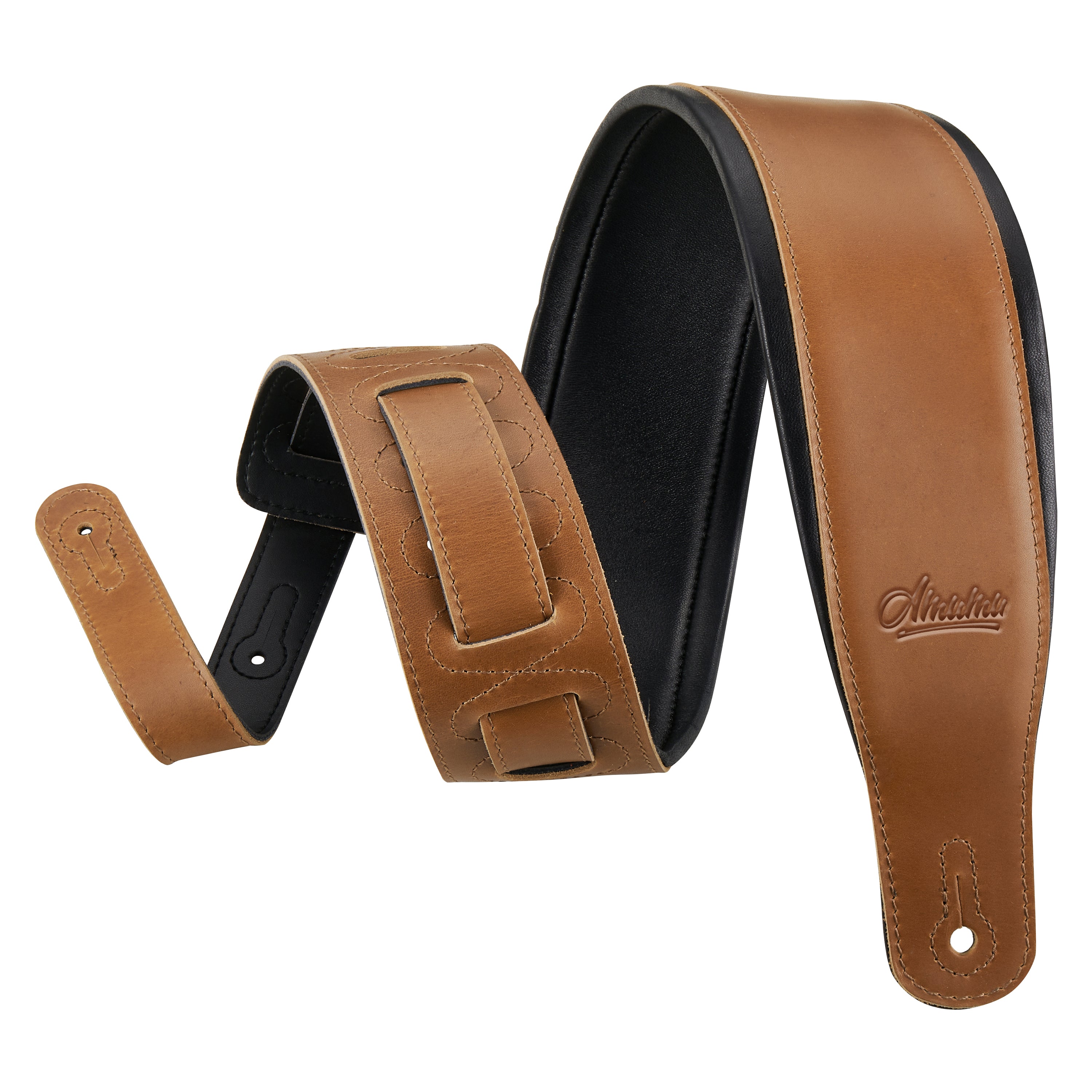 Amumu LE05BN Leather Padded Guitar Strap