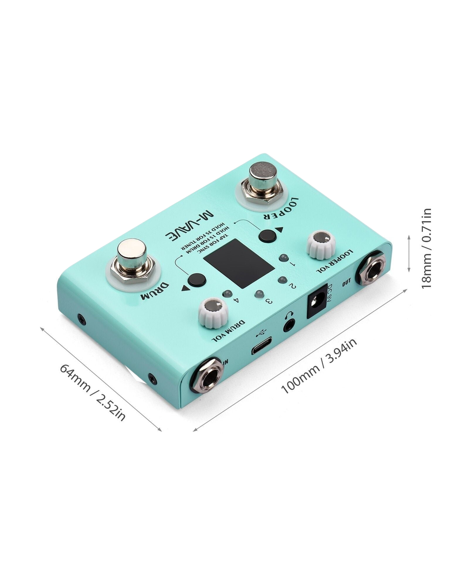 M-VAVE LOSTTEMPO Mini 2-in-1 Looper & Drum Beat Rhythm, Guitar Effects Pedal