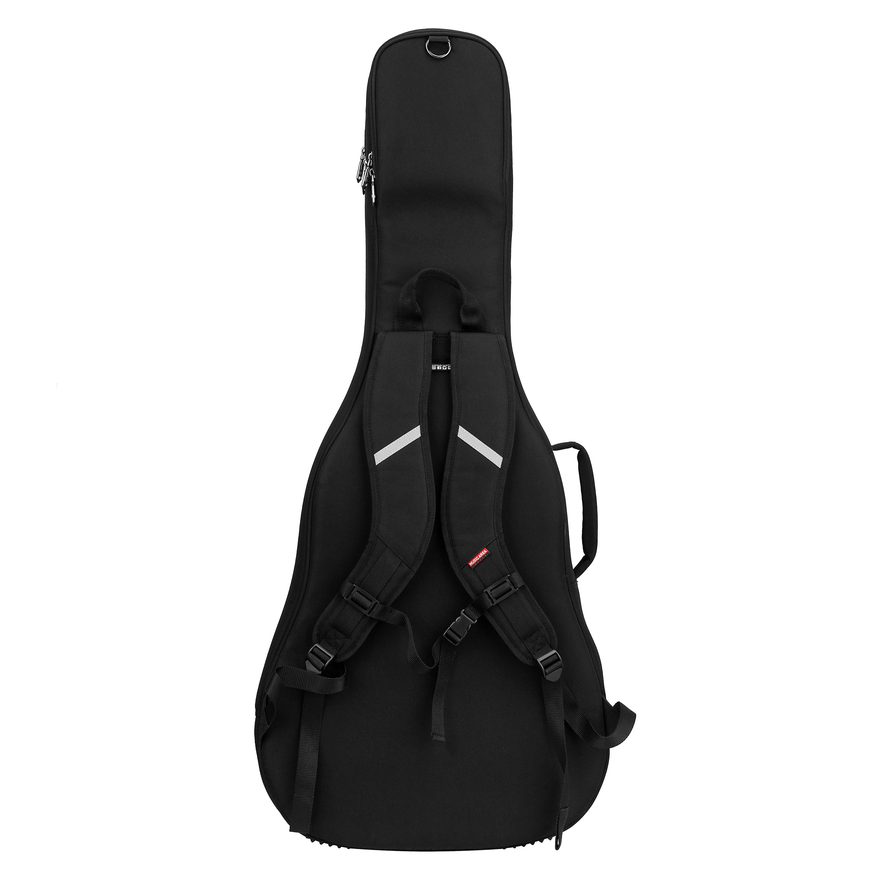 Music Area WIND20 PRO 30mm Padded Weather-Proof Acoustic Guitar Gig Bag w/ ABS Hard Shell Reinforcements - WIND20PRODABLK