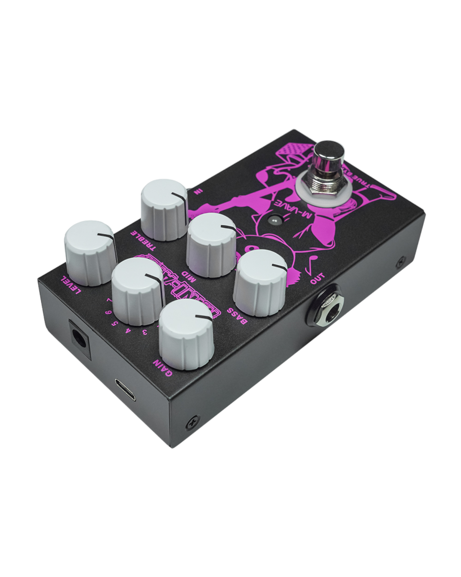 M-VAVE MINI-AMP Pre-amp Simulation Guitar Effect Pedal with Bonus Patch Cables - MINIAMPP014015M