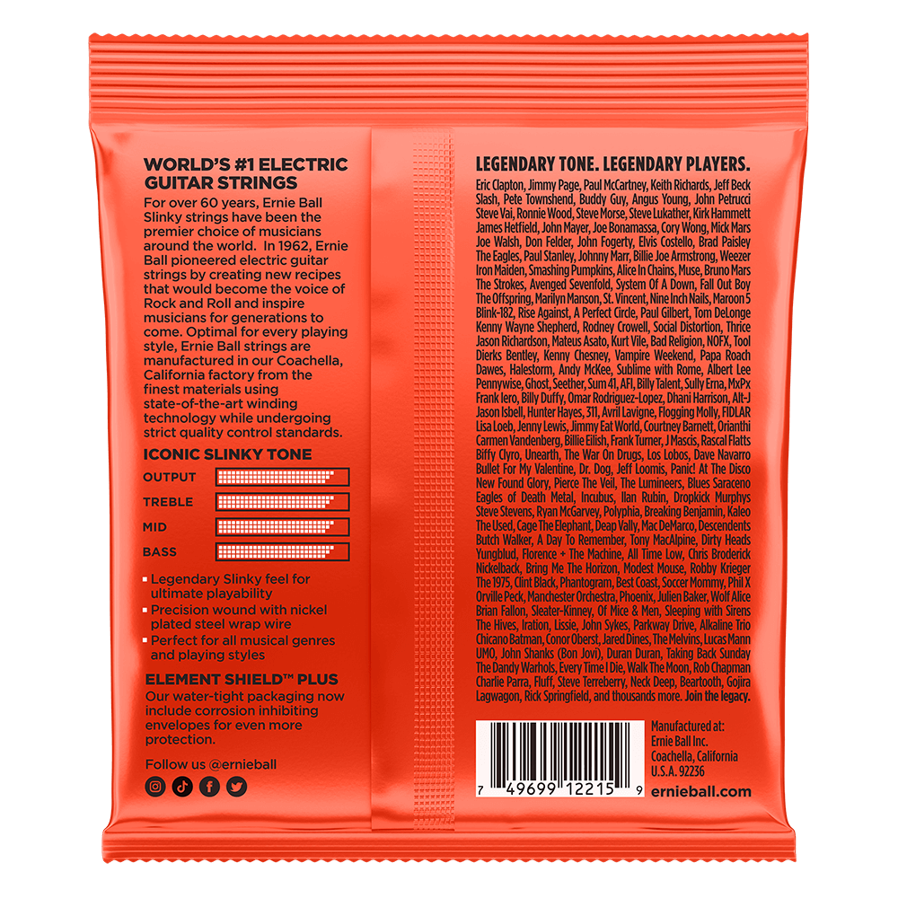 Ernie Ball Skinny Top Heavy Bottom Slinky Nickel Wound Electric Guitar Strings 10-52 Gauge | P02215