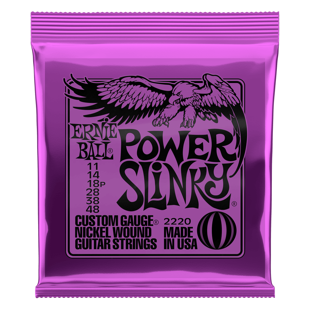 Ernie Ball Power Slinky Nickel Wound Electric Guitar Strings 11-48 Gauge | P02220