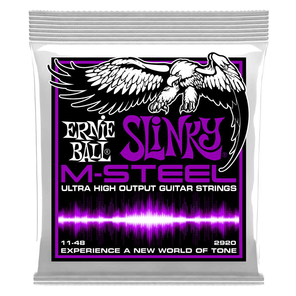 Ernie Ball Power Slinky M-Steel Electric Guitar Strings 11-48 Gauge | P02920