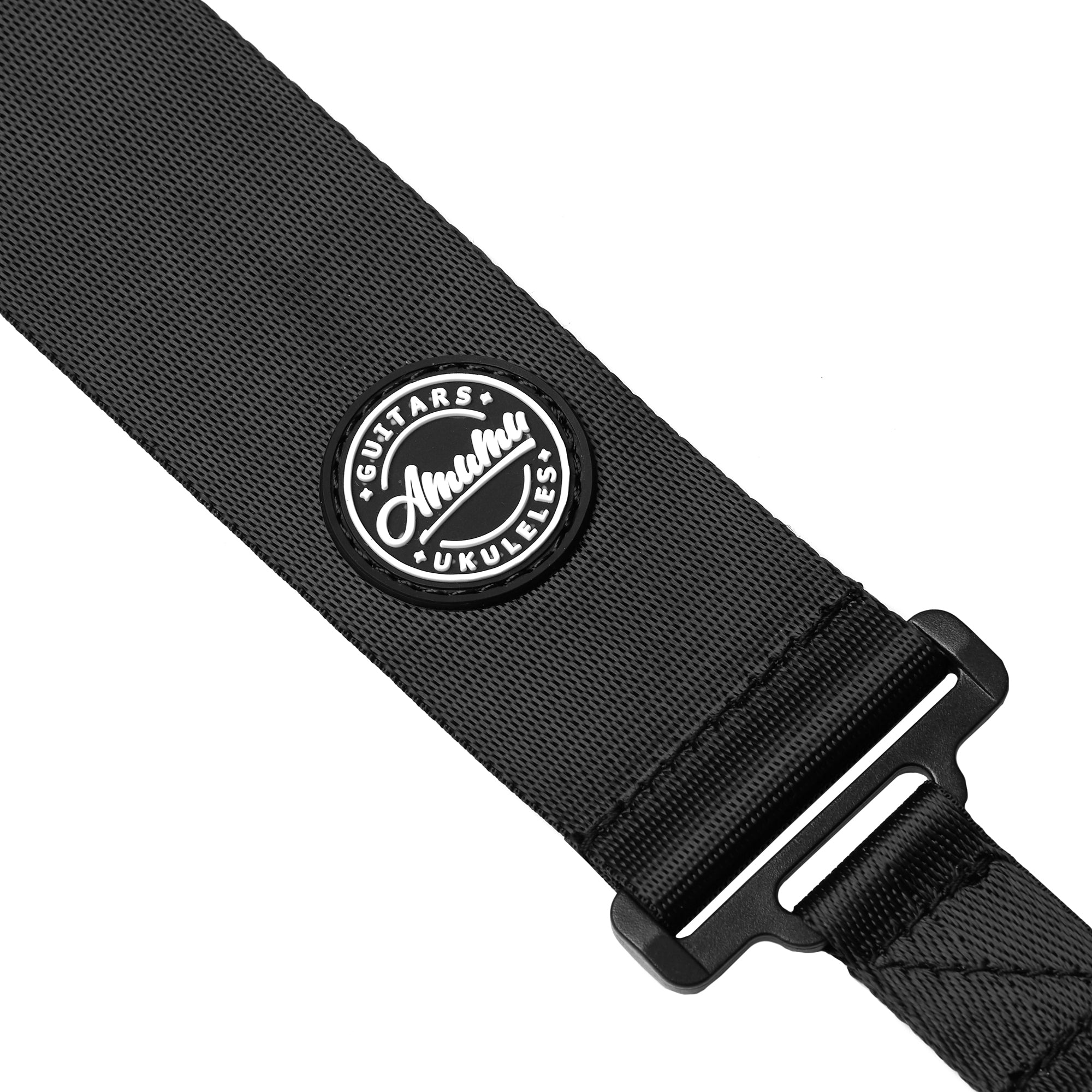 Amumu PA01WBK Seatbelt Guitar Strap with Clip Black Nylon