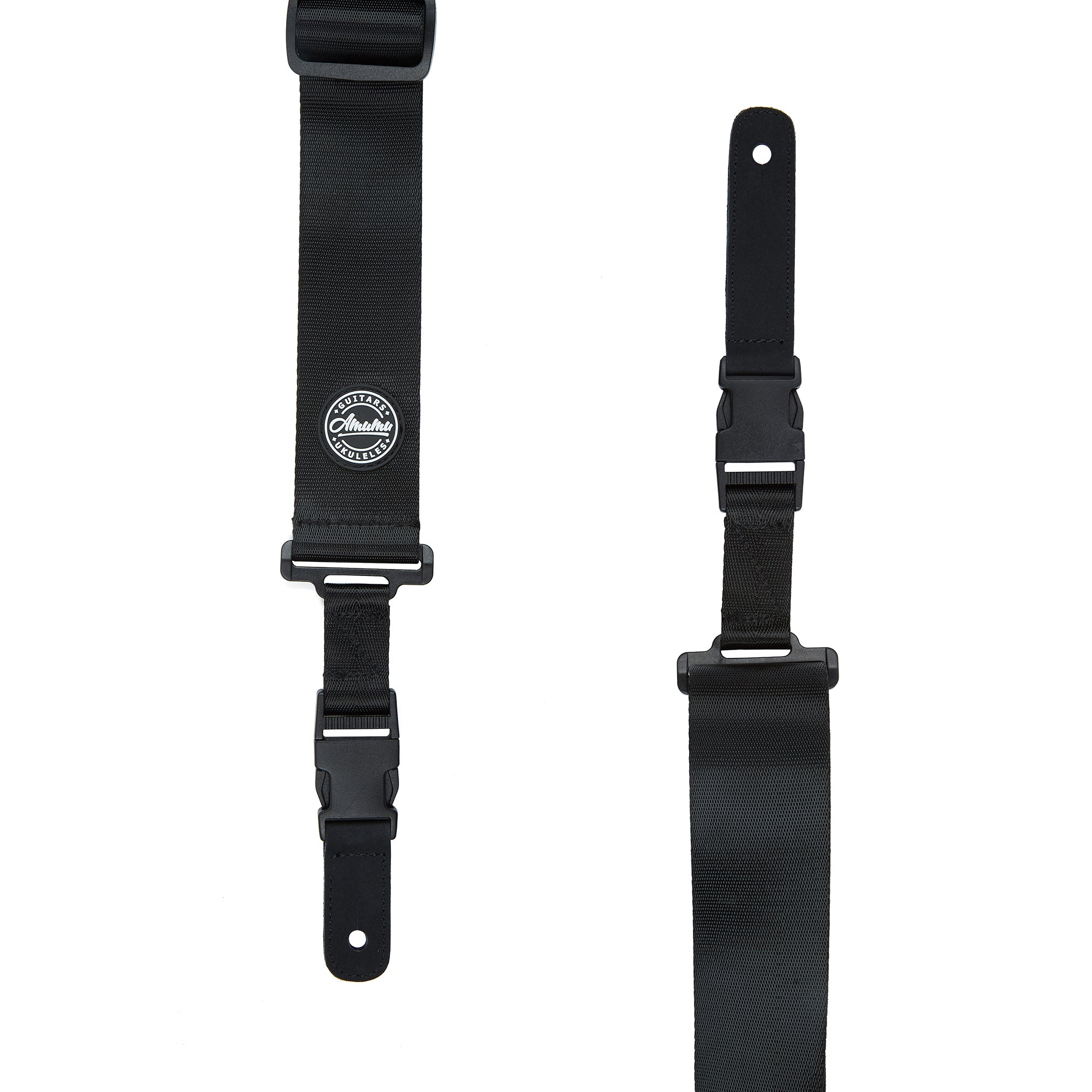 Amumu PA01WBK Seatbelt Guitar Strap with Clip Black Nylon
