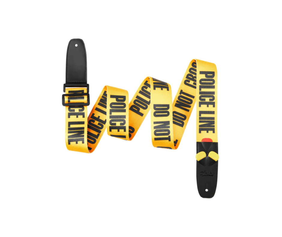 Amumu PC01PYL Police Line Guitar Strap Yellow Polyester Cotton