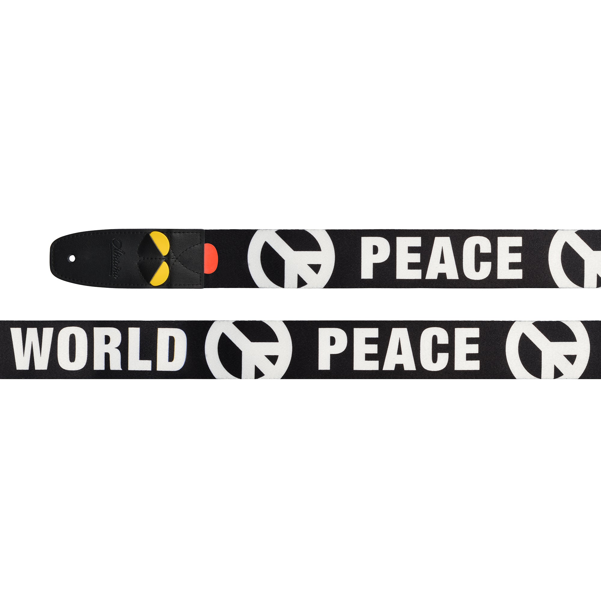 Amumu PC09PWT World Peace Guitar Strap White Polyester Cotton