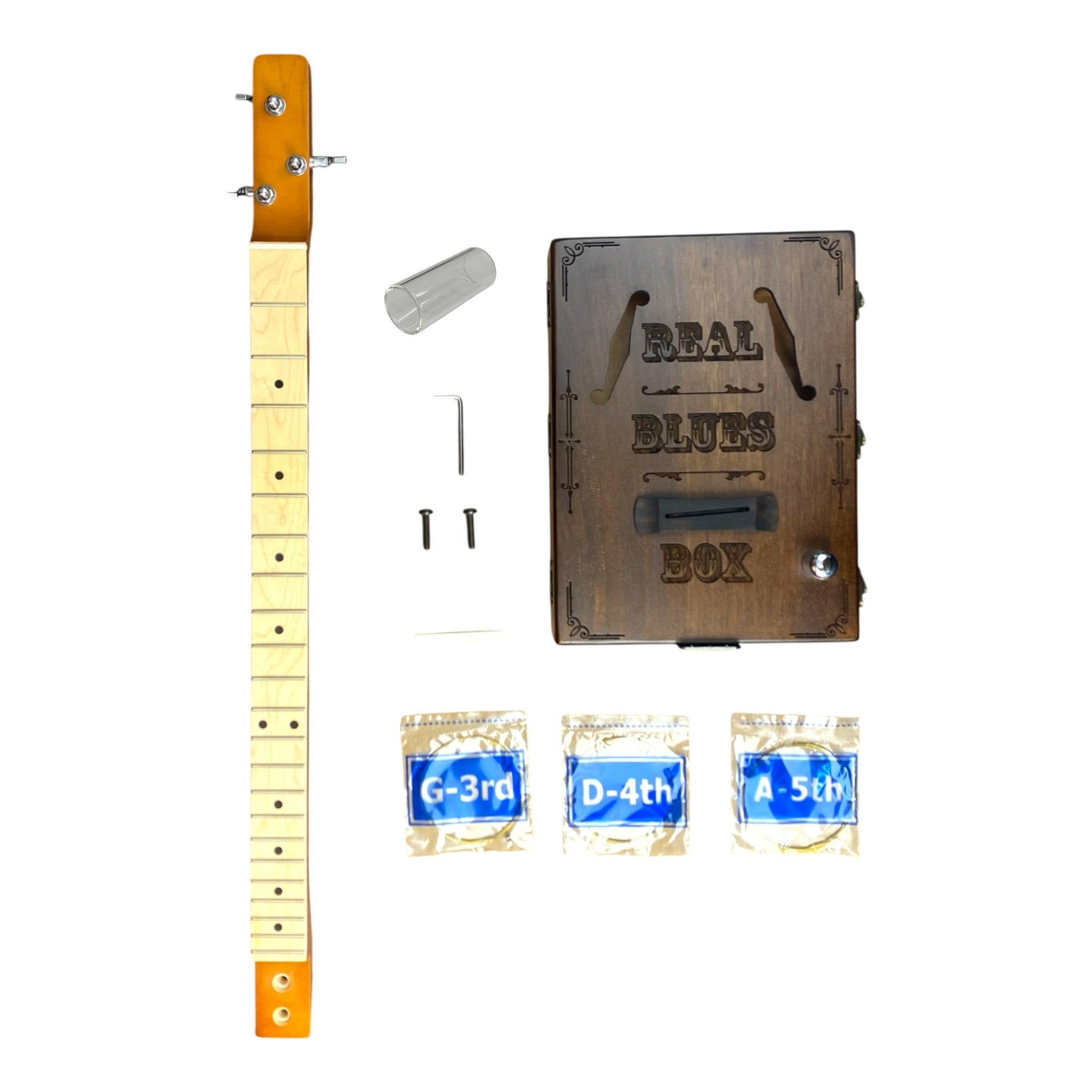 Haze Model X1 DIY Cigar Box Guitar Kit – Mahogany “Blues” Style with Upgradable Guitar Slide (optional)