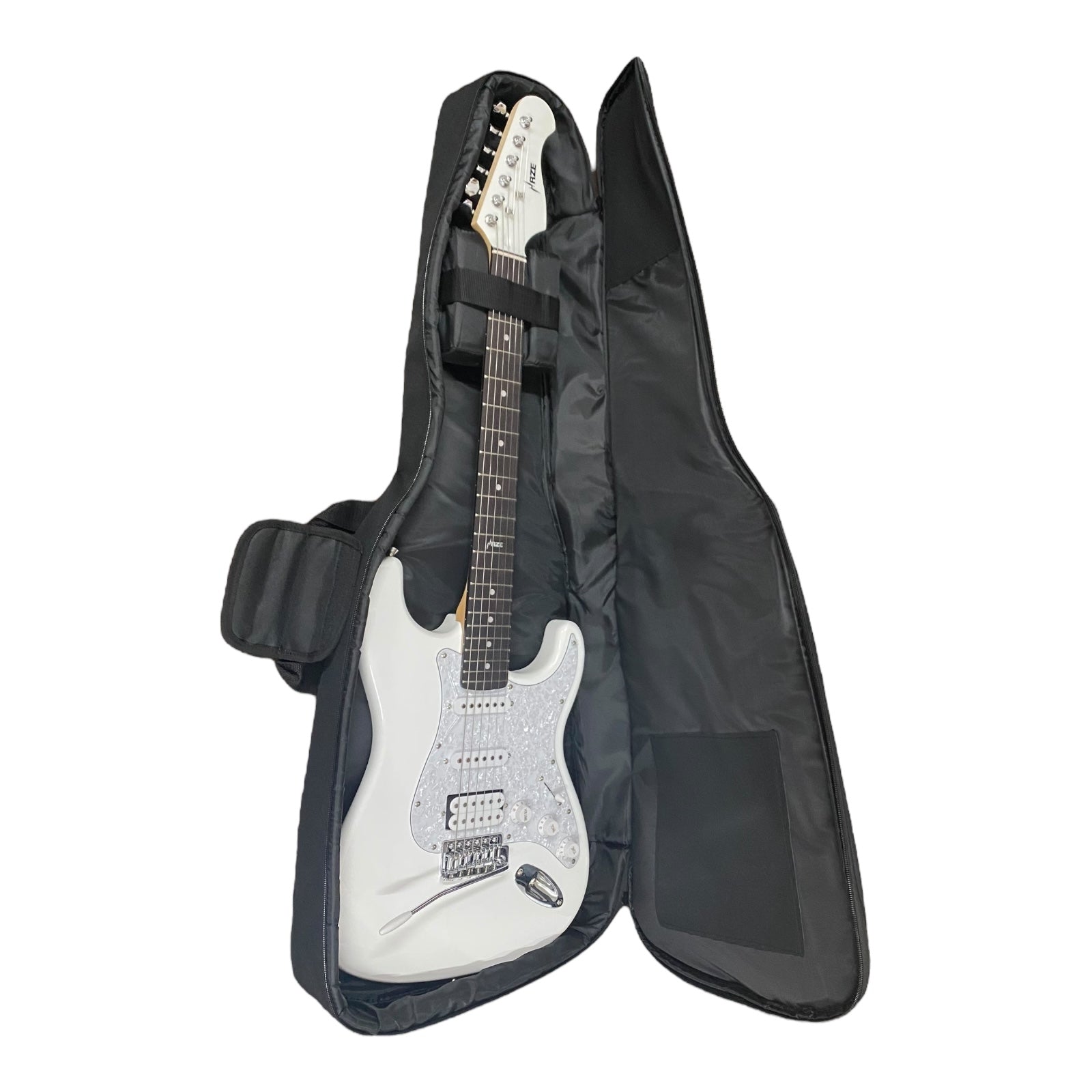 Haze 10mm Padded Electric Guitar Gig Bag w/ Adjustable Neck Cradle & Backpack Straps - EGB1