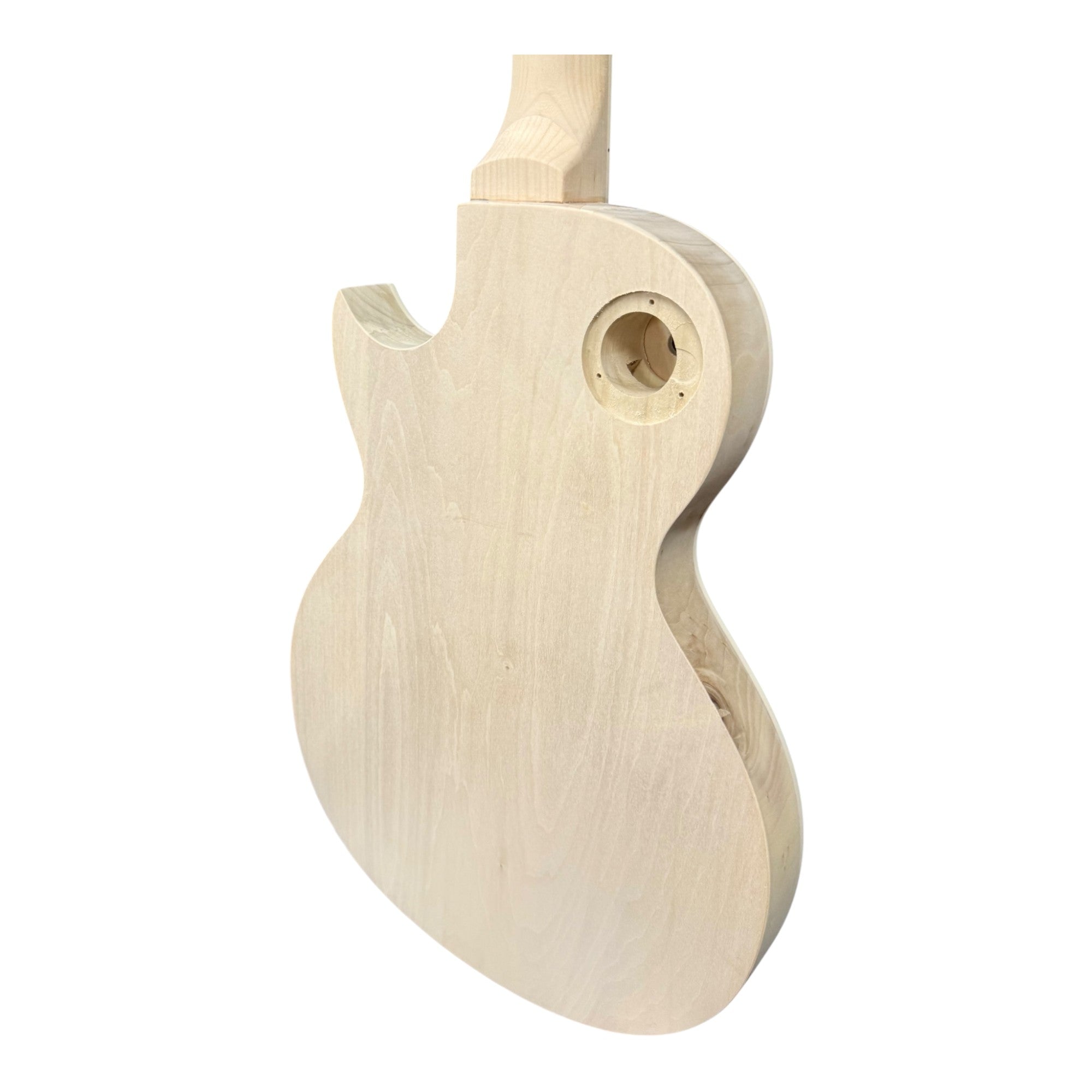 E239DIY Semi-Hollow Basswood Body Maple Set-Neck HLP H-H Electric Guitar DIY Kit - Complete No-Soldering w/ 3-Ply Ebony Trims & Chrome Hardware