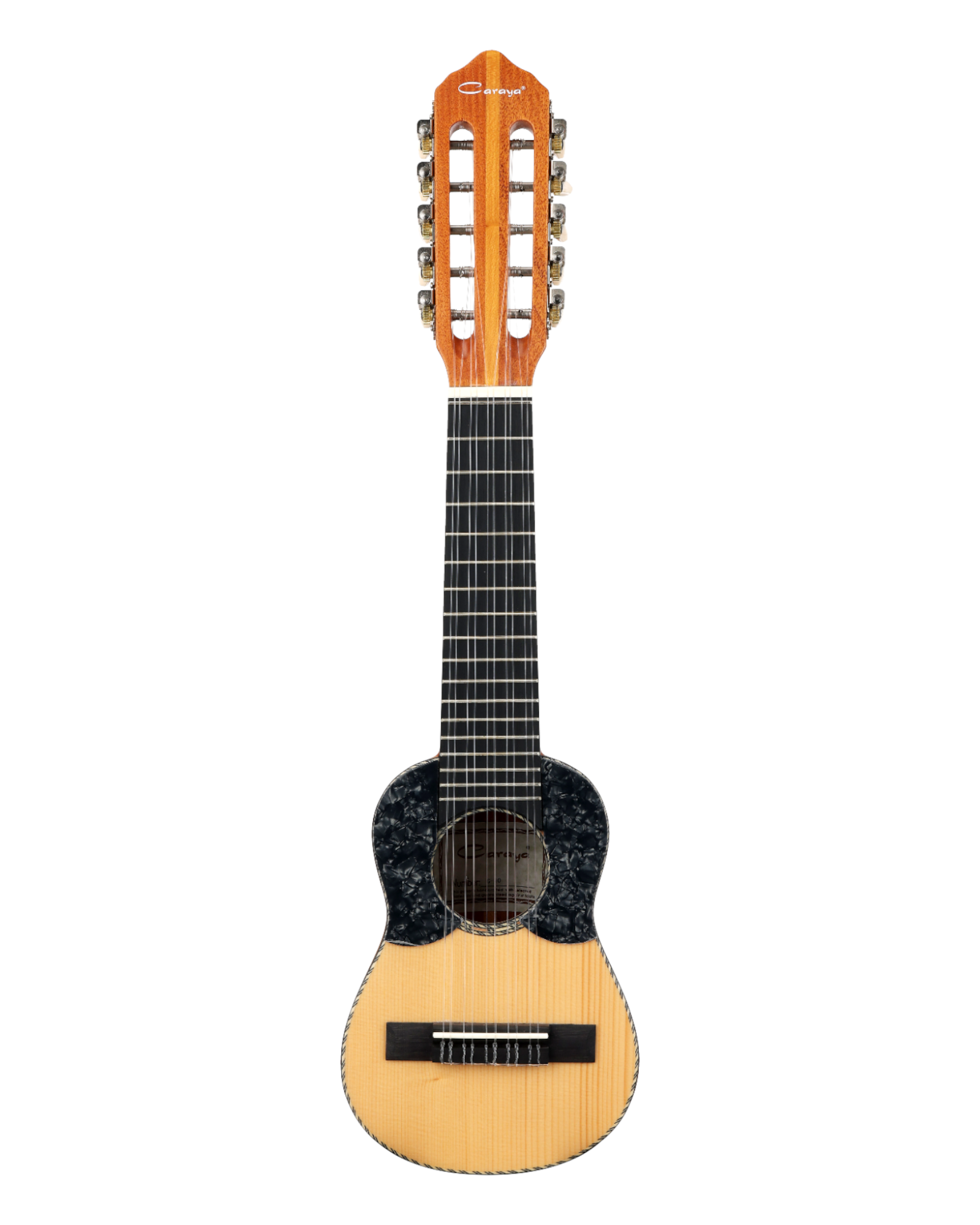 Caraya Solid Spruce Okoume 10-String Charango Latin-American Guitar w/ Pickguard & Gloss Finish - G10