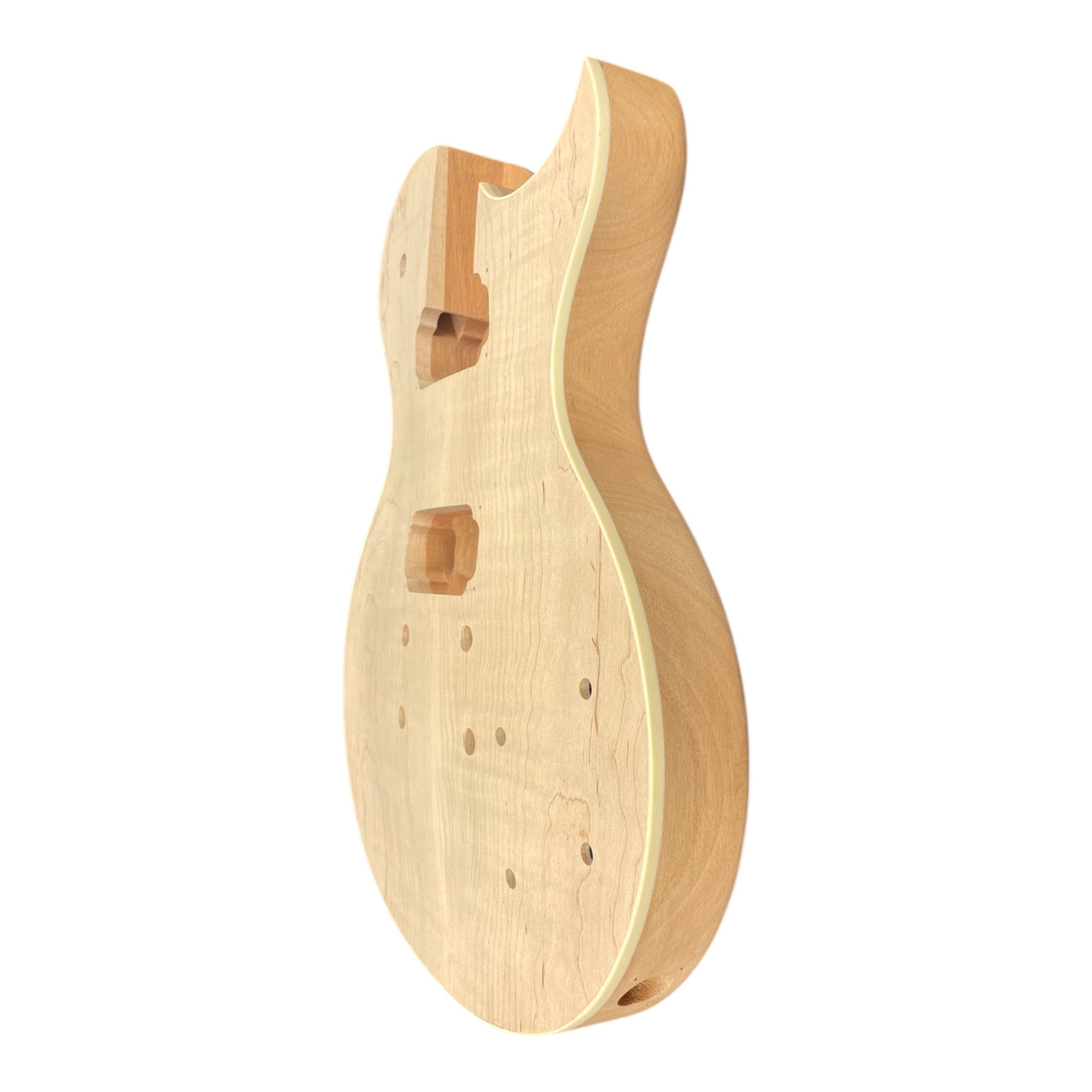 LPM385SFMDIY Solid Flame Maple Top Mahogany HLP H-H Electric Guitar DIY Kit - Complete No-Soldering w/ Ivory Trims & Chrome Hardware