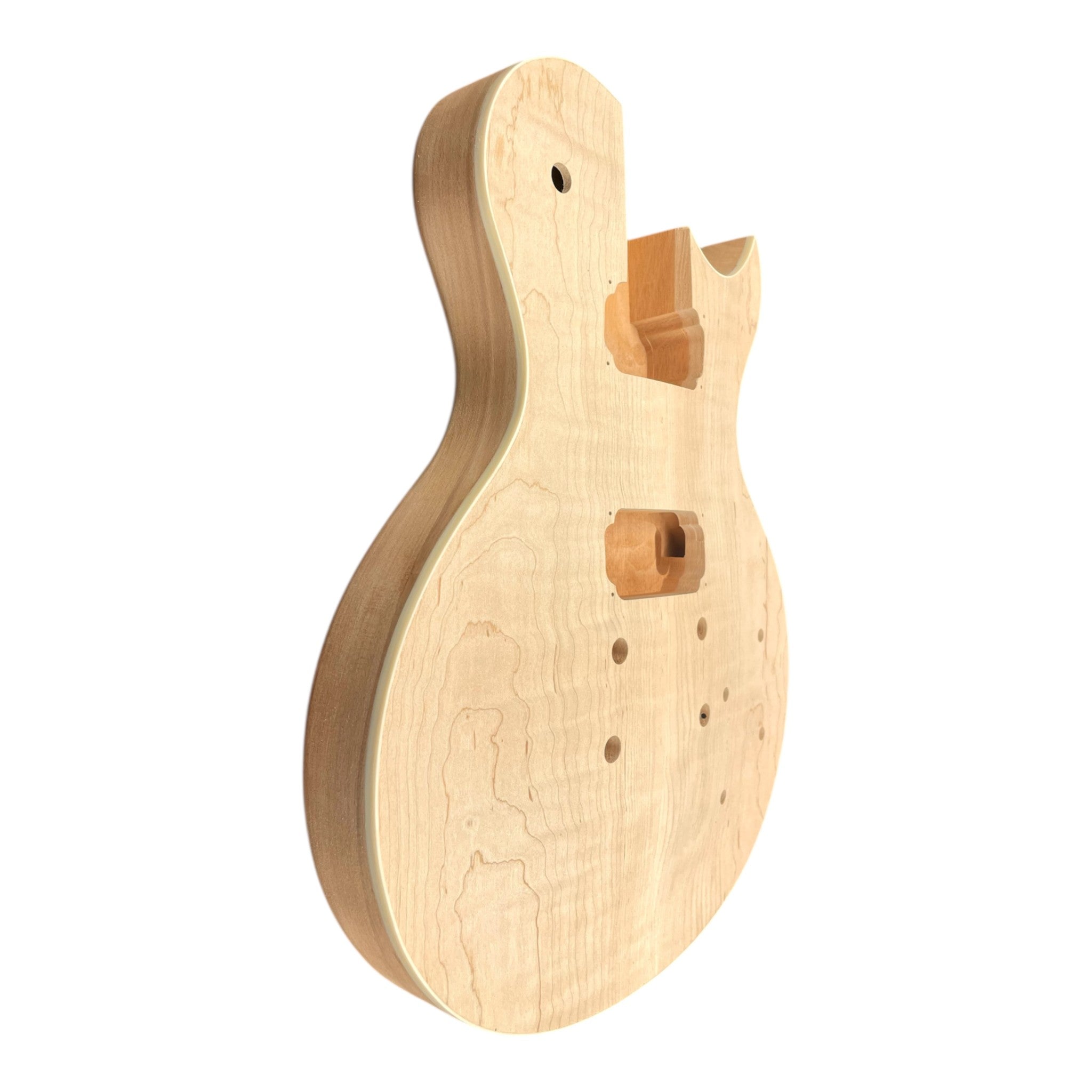 LPM385SFMDIY Solid Flame Maple Top Mahogany HLP H-H Electric Guitar DIY Kit - Complete No-Soldering w/ Ivory Trims & Chrome Hardware