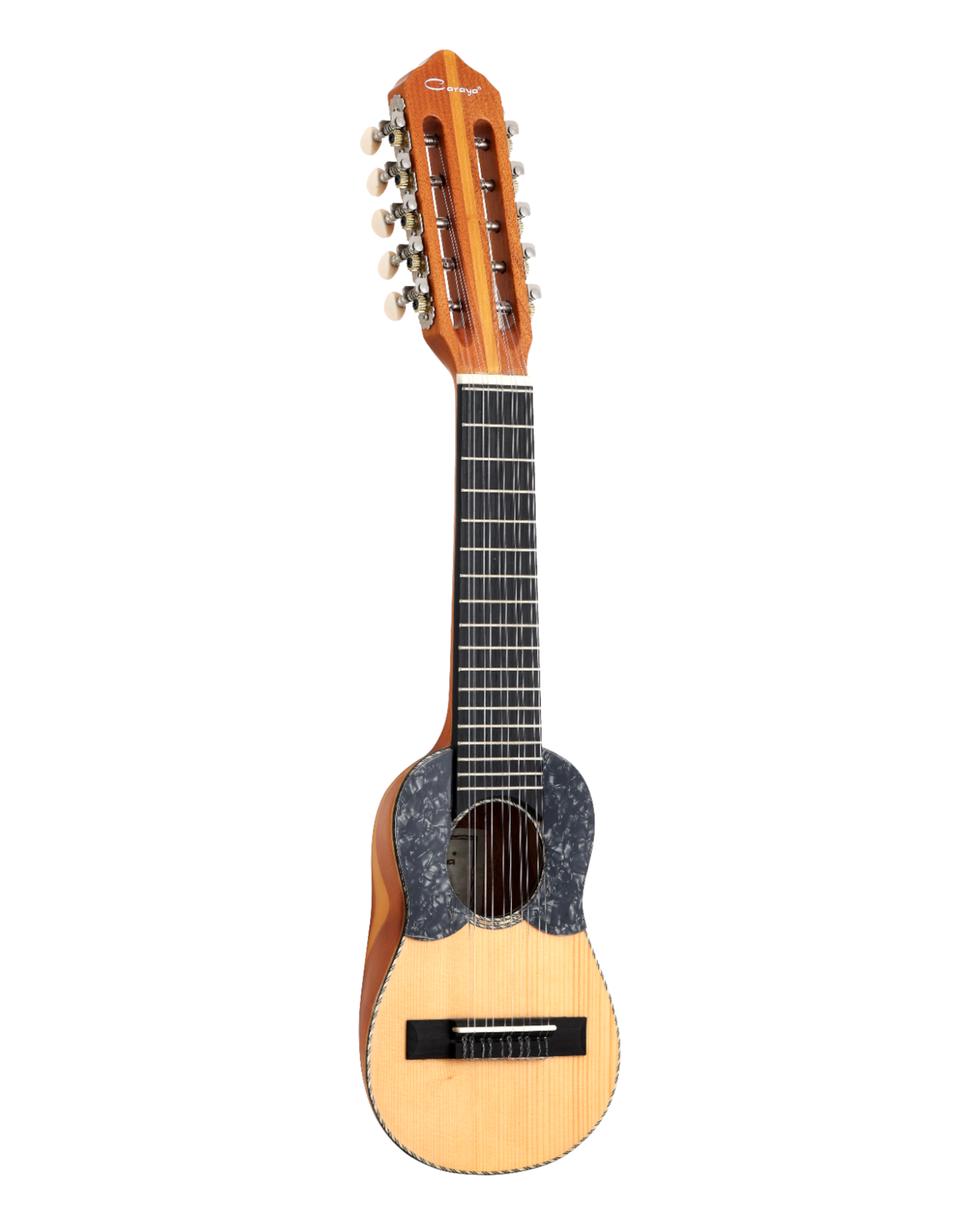 Caraya Solid Spruce Okoume 10-String Charango Latin-American Guitar w/ Pickguard & Gloss Finish - G10
