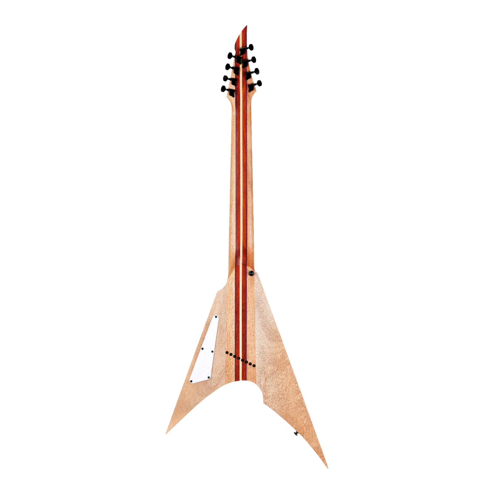 Caraya FV8MS Woodgrain "Nightshade" 8-String V-Shaped Electric Guitar