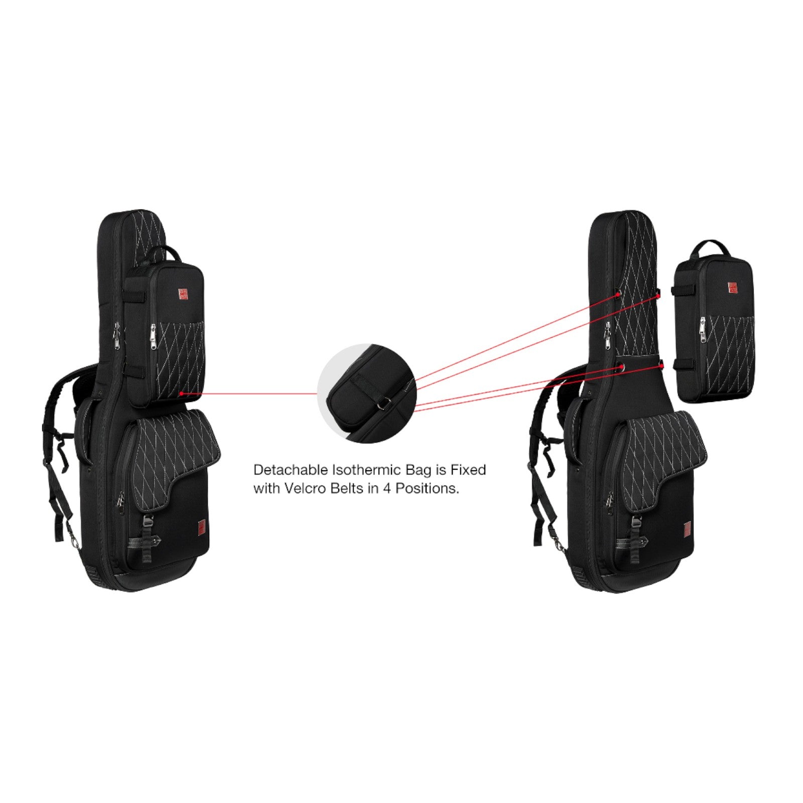 Music Area RB30 30mm Padded Weather-Proof Electric Guitar Gig Bag w/ Detachable Isothermic Bag - RB30EGBLK