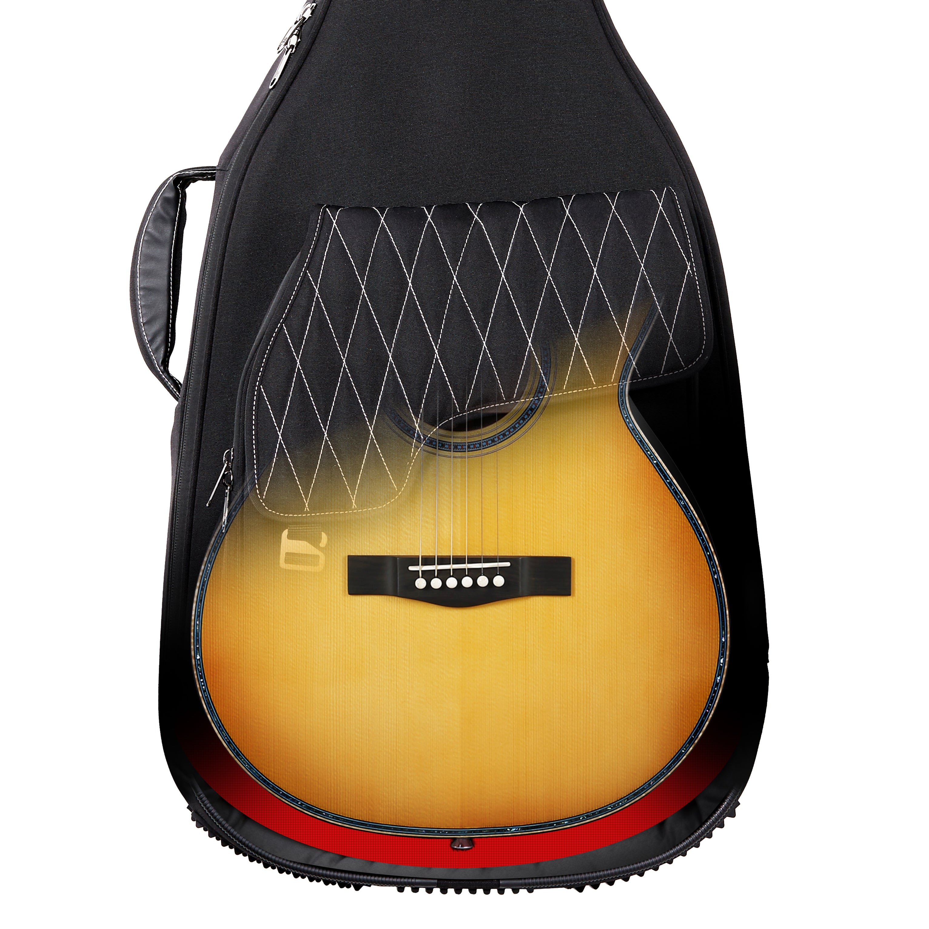 Music Area RB30 30mm Padded Weather-Proof Acoustic Guitar Gig Bag w/ Detachable Isothermic Bag - RB30DABLK