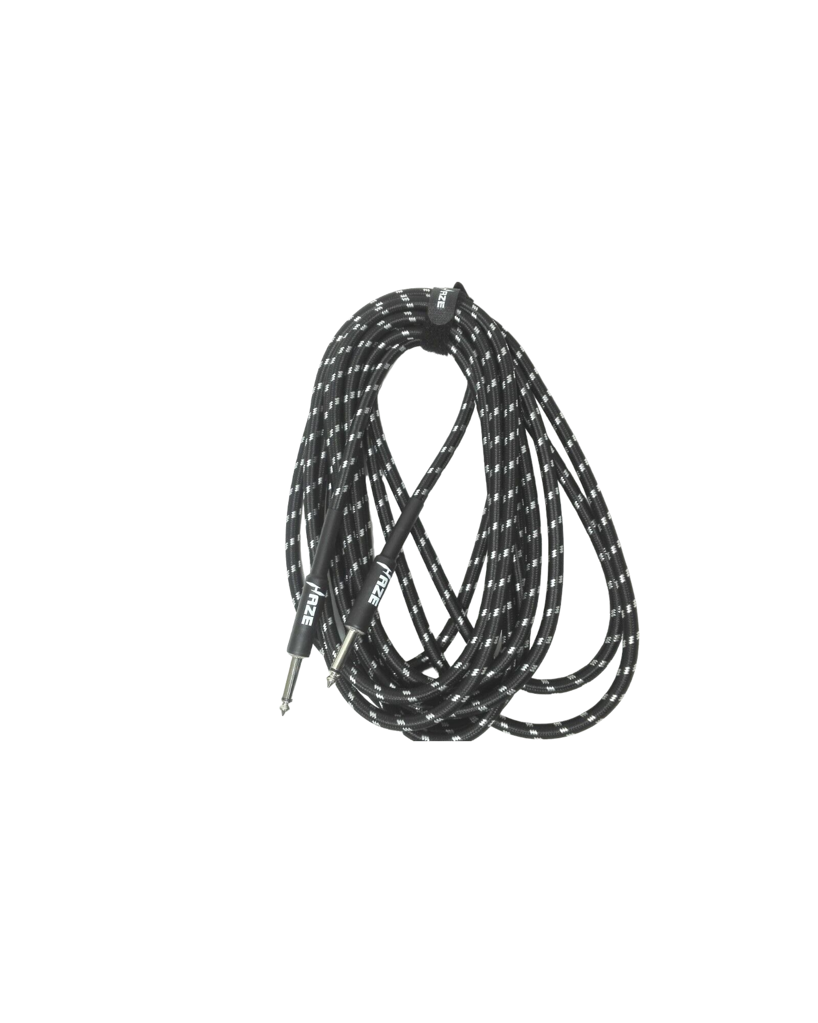 Haze Tour Grade Braided Tweed Guitar/Instrument Cable/Lead,3m,6m,10m,15m Black+Silver SFJJ-001