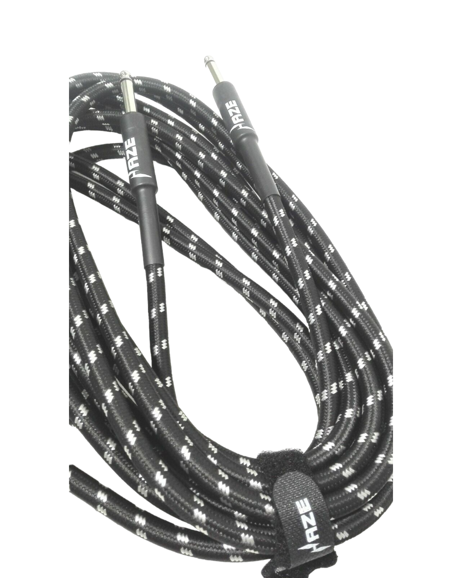 Haze Tour Grade Braided Tweed Guitar/Instrument Cable/Lead,3m,6m,10m,15m Black+Silver SFJJ-001